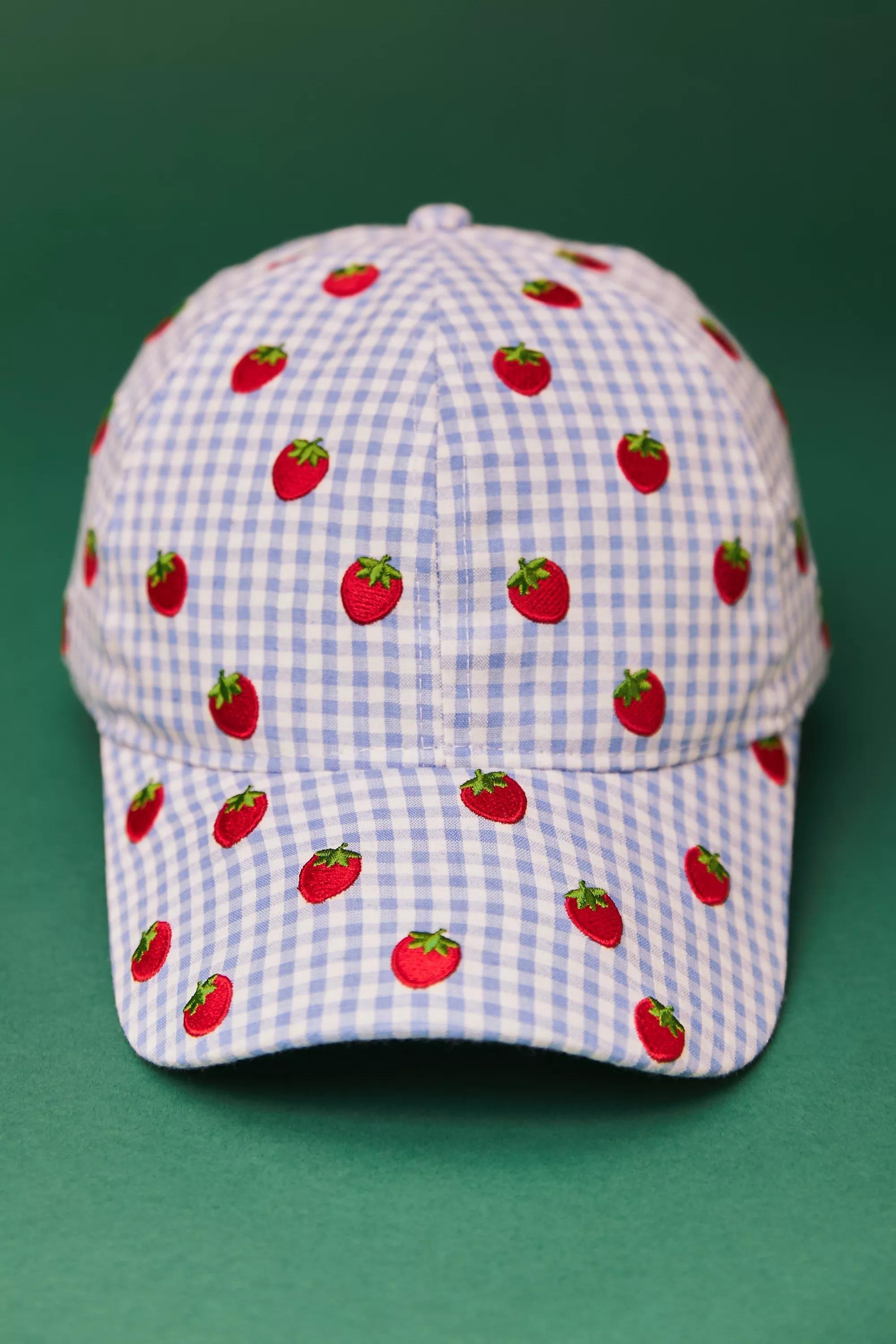 Coney Island Picnic Seersucker Icon Baseball Cap, Blue, A501_0045, large image number 0