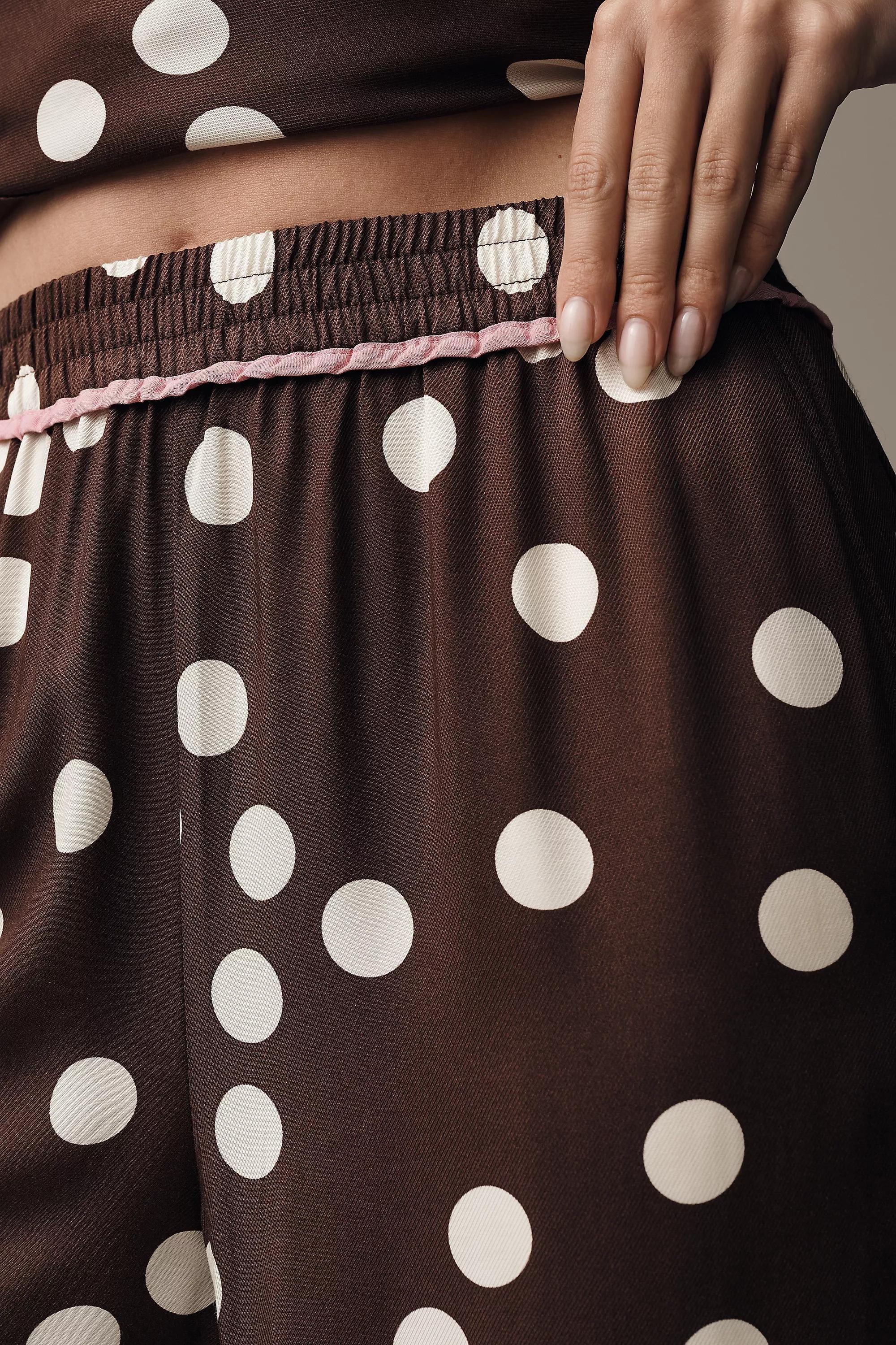 By Maeve Low-Slung Printed Wide-Leg Trousers, Brown, A501_0020, large image number 3