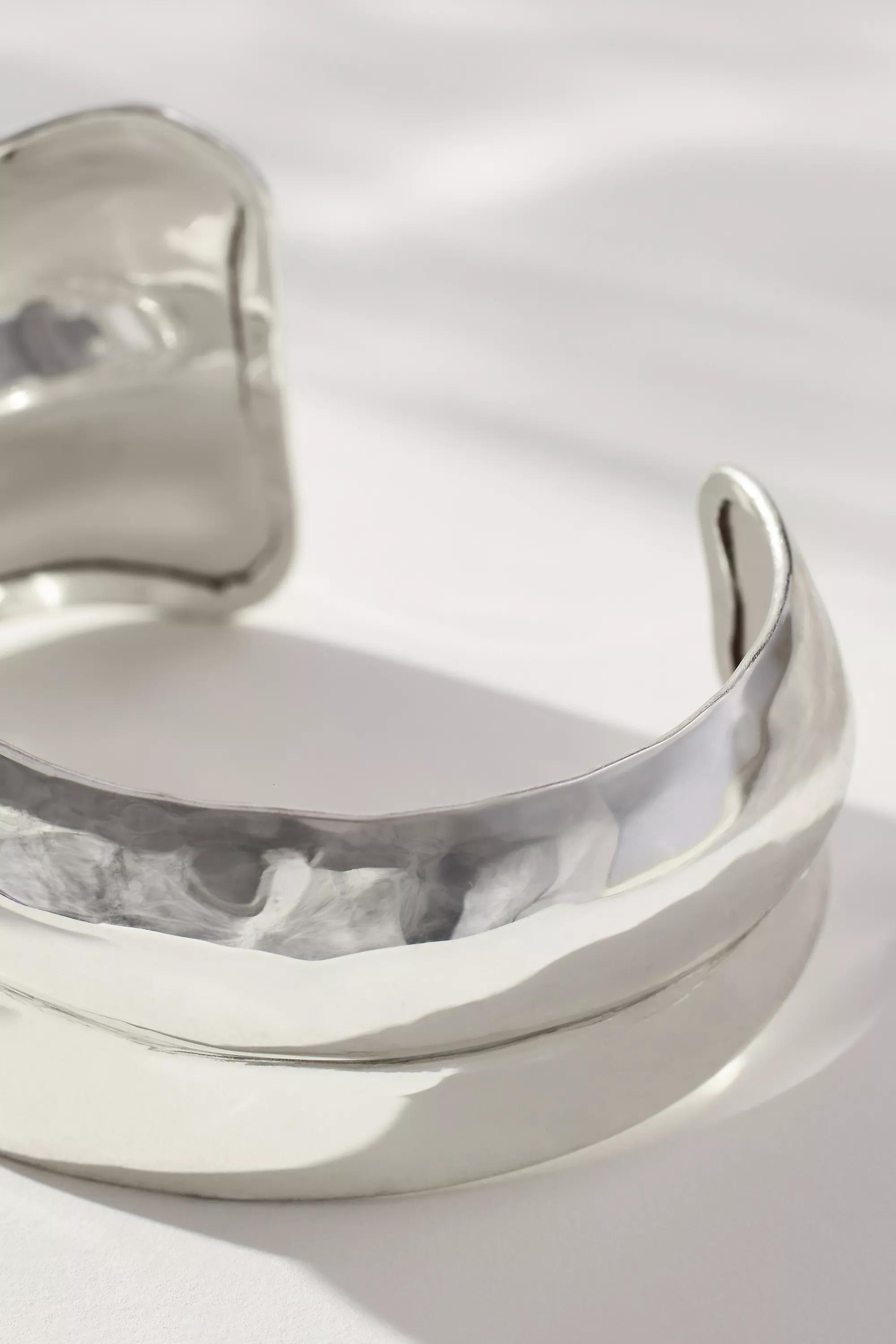 Anthropologie Cuff Bracelet, Silver, A501_0007, large image number 1