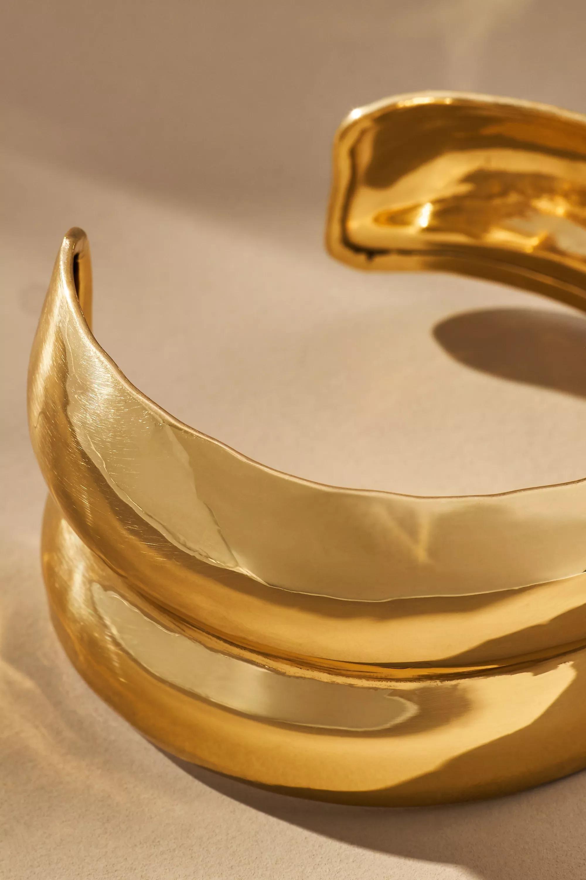 Anthropologie Bracelet Cuff, Gold, A501_0070, large image number 1