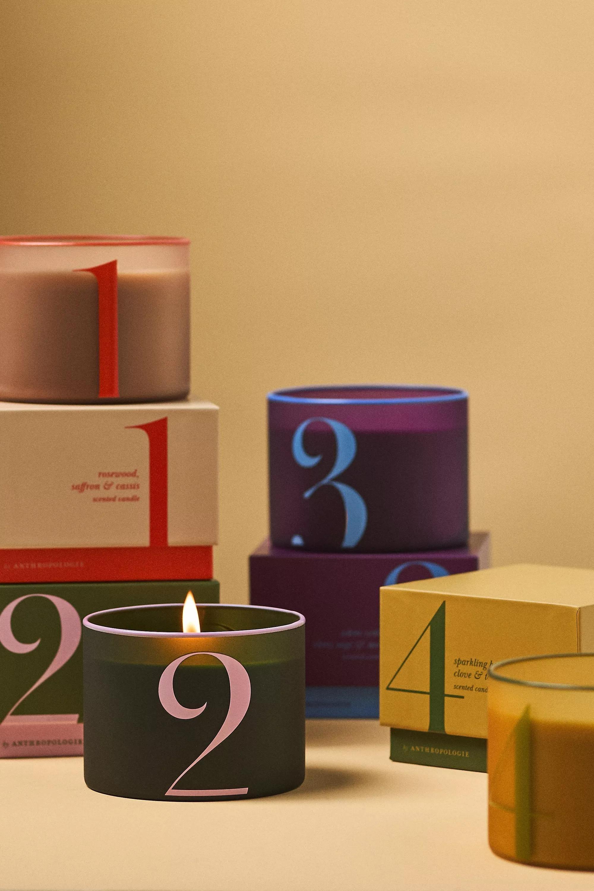 Number 2 Fruity Coconut & Amber Glass Candle, Green, A501_0030, large image number 1