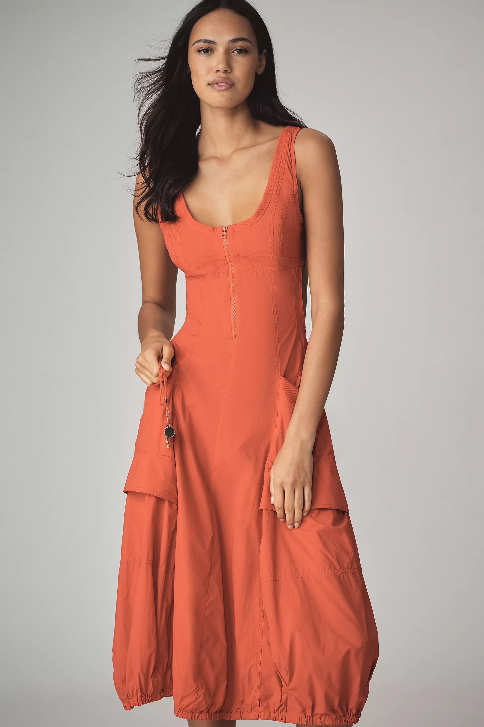 Anthropologie Cutout A-Line Midi Dress, Red, , large image number 3