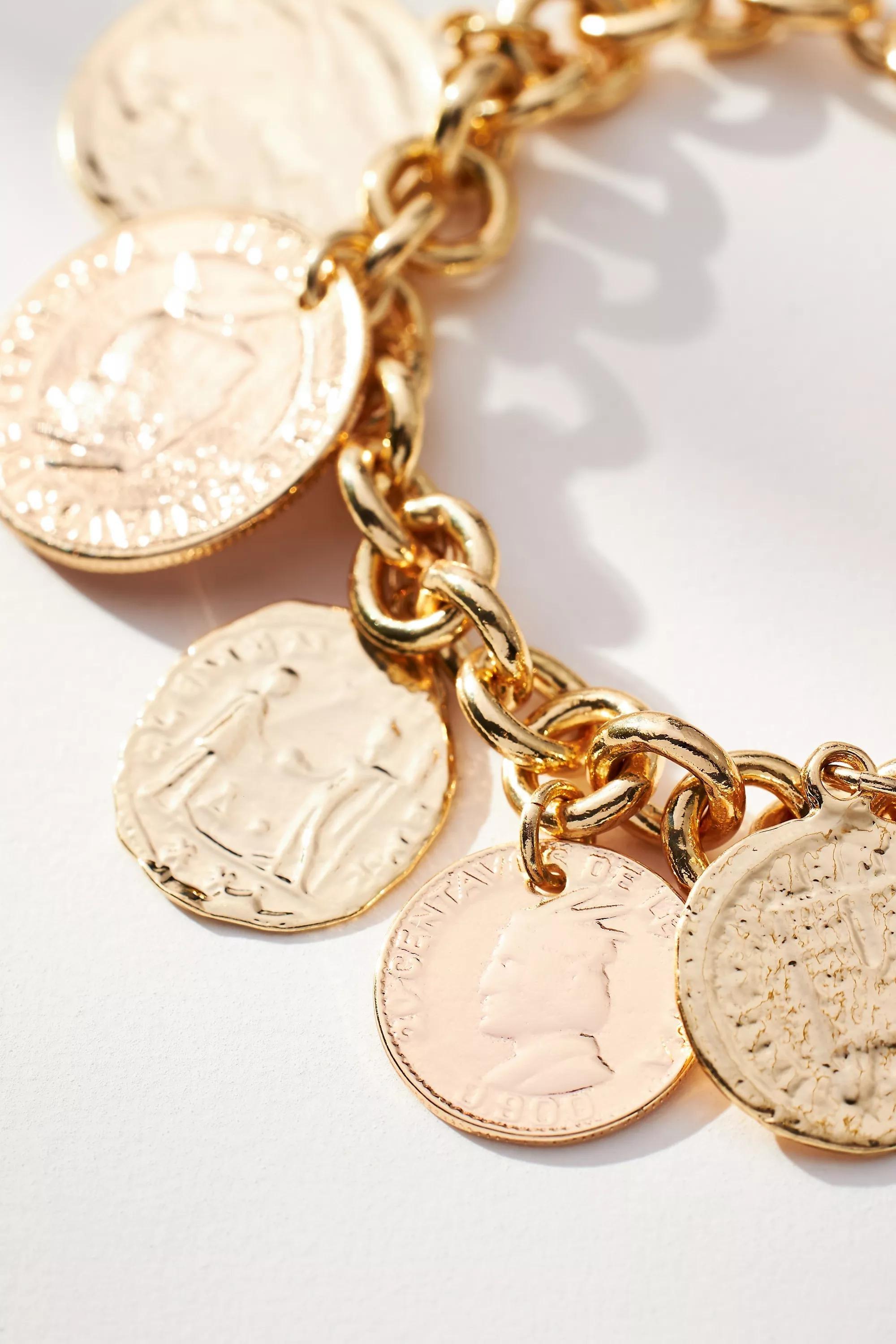 Gold Chunky Charm Bracelet, A501_0070, large image number 1