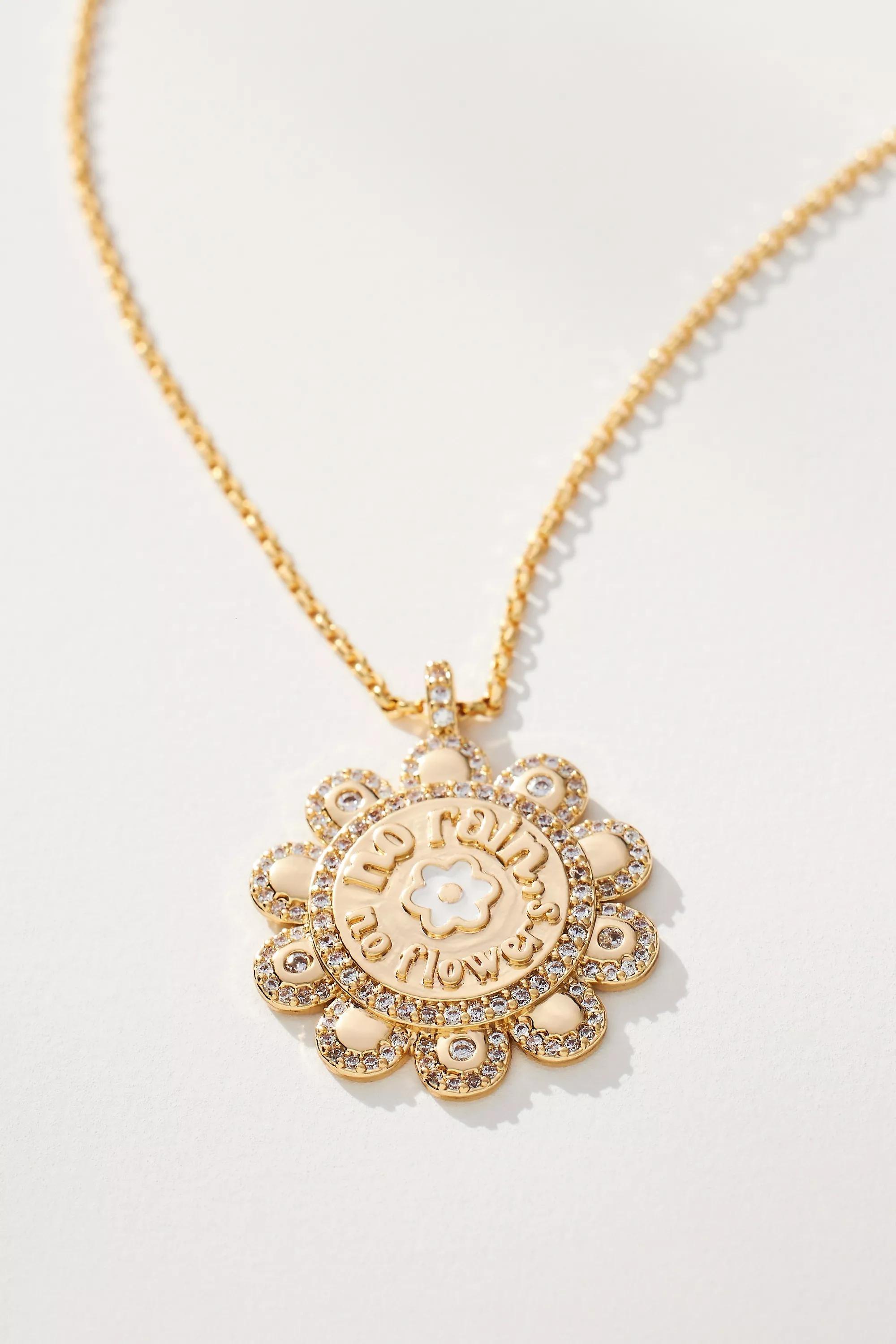 Anthropologie Necklace Pendant, Gold, A501_0070, medium