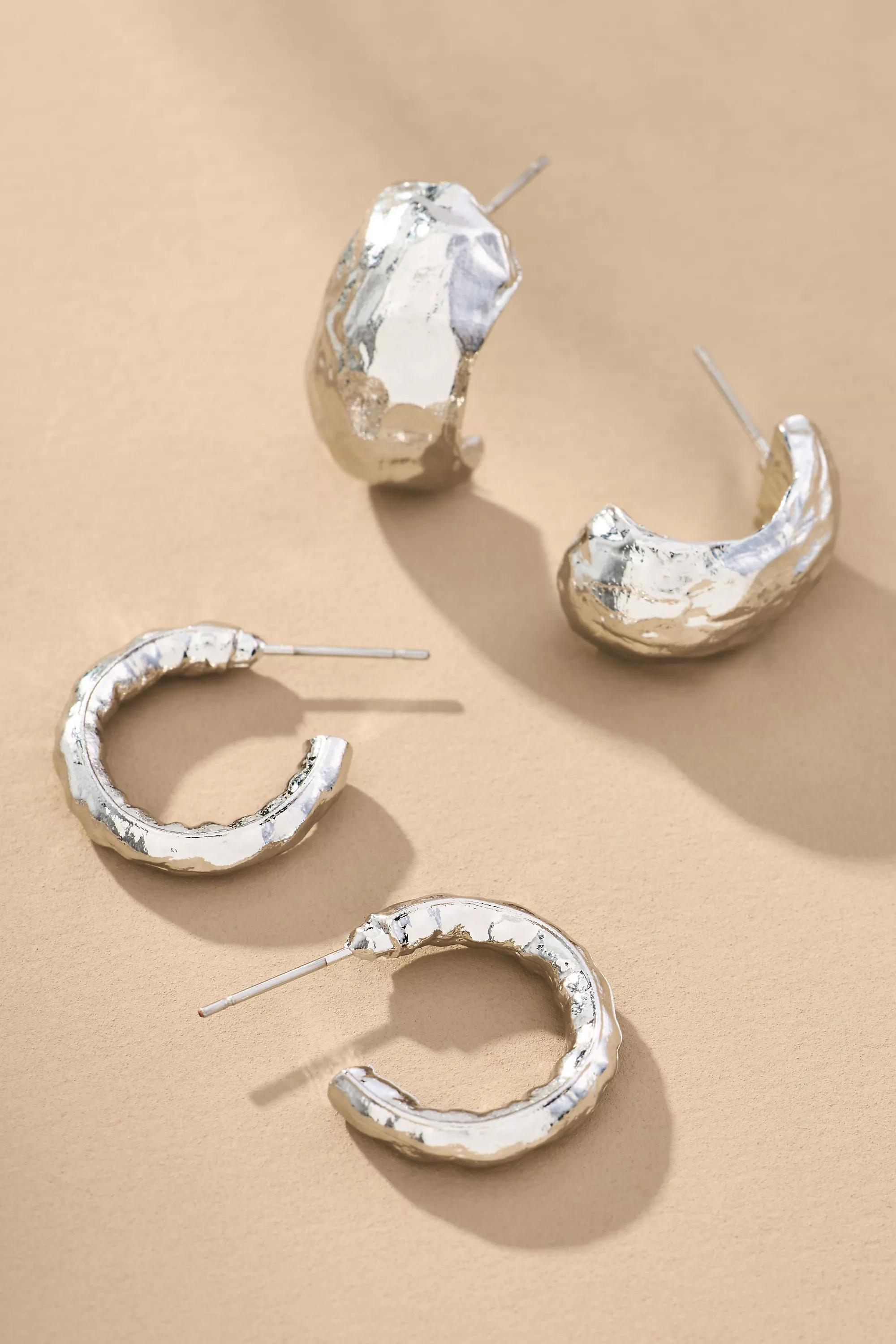 Anthropologie Set Of 2 Earrings, Silver, A501_0007, large image number 0