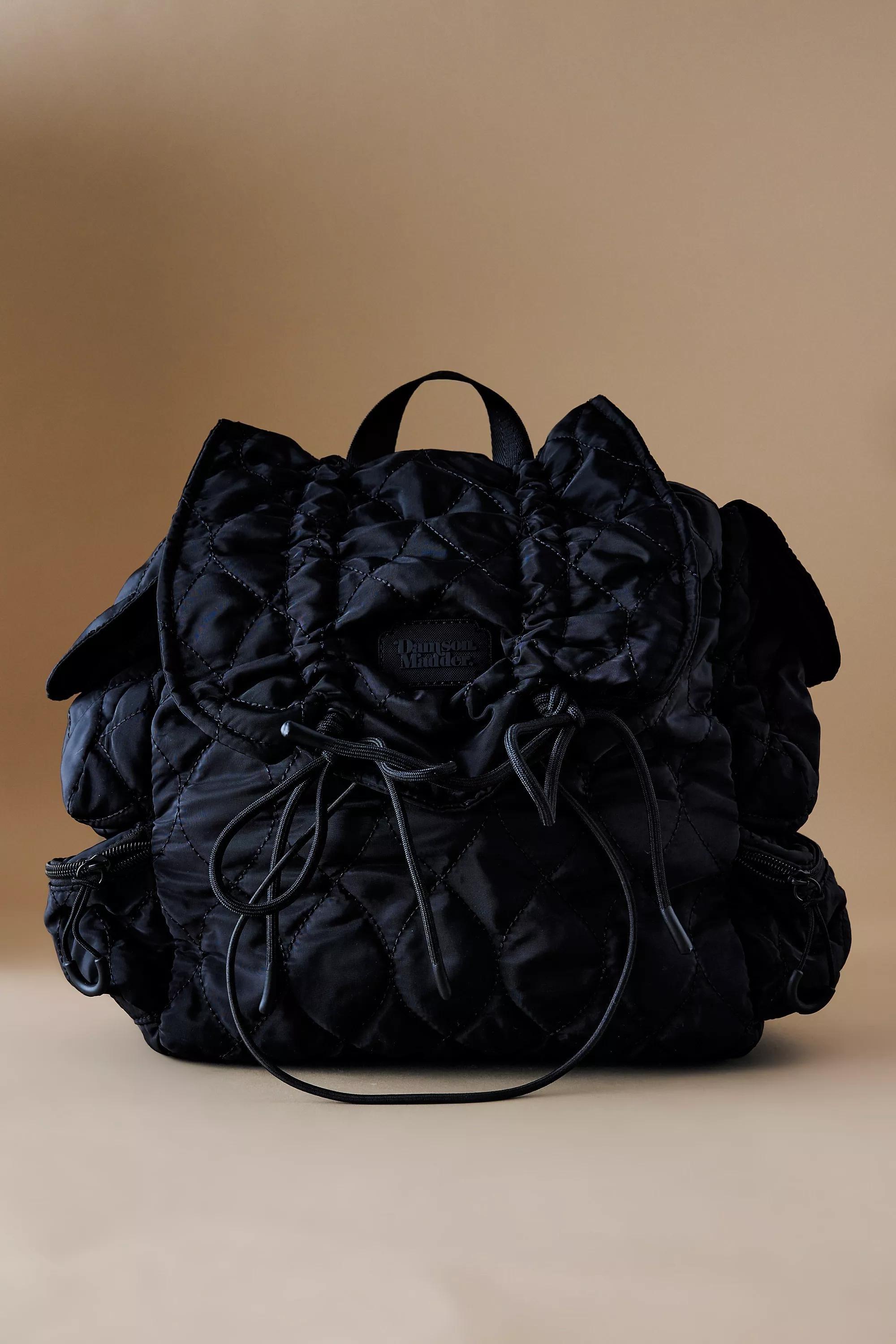 Damson Madder Gathered Padded Backpack, Black, A501_0001, large image number 0