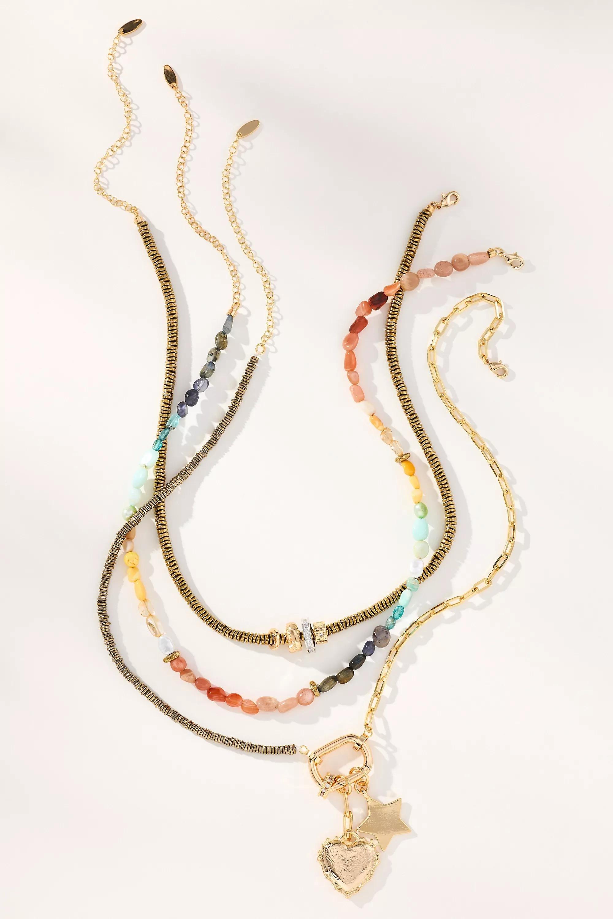 Anthropologie Set Of 3 Multi-Chain Necklace, A501_0066, large image number 0