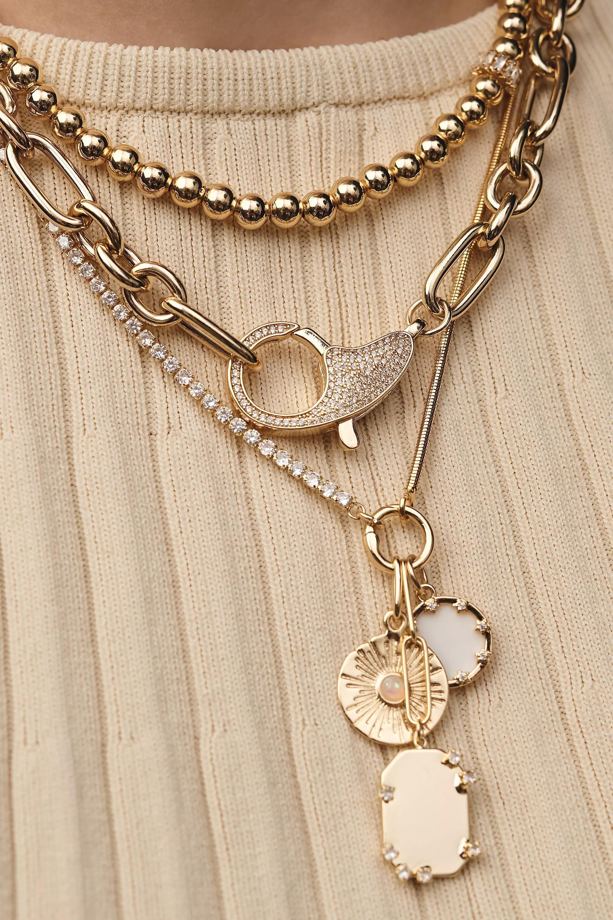 Shades Of Sea Layered Necklaces, Set Of 3, Gold, A501_0070, large image number 3