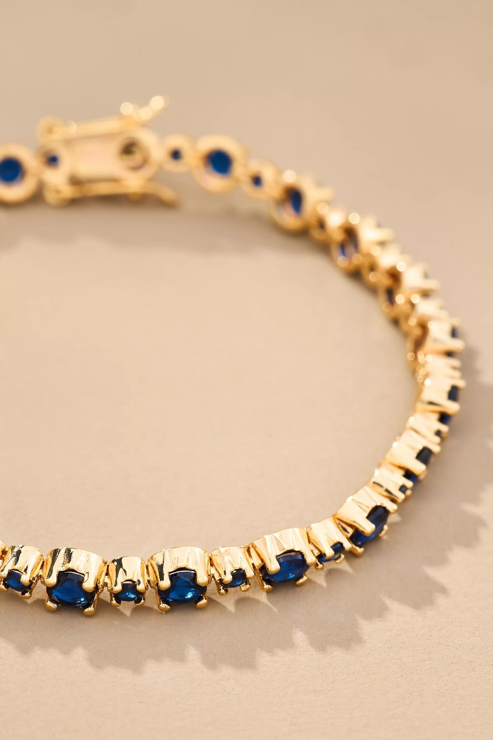 BLUE Gemstone Tennis Bracelet, A501_0040, large image number 1
