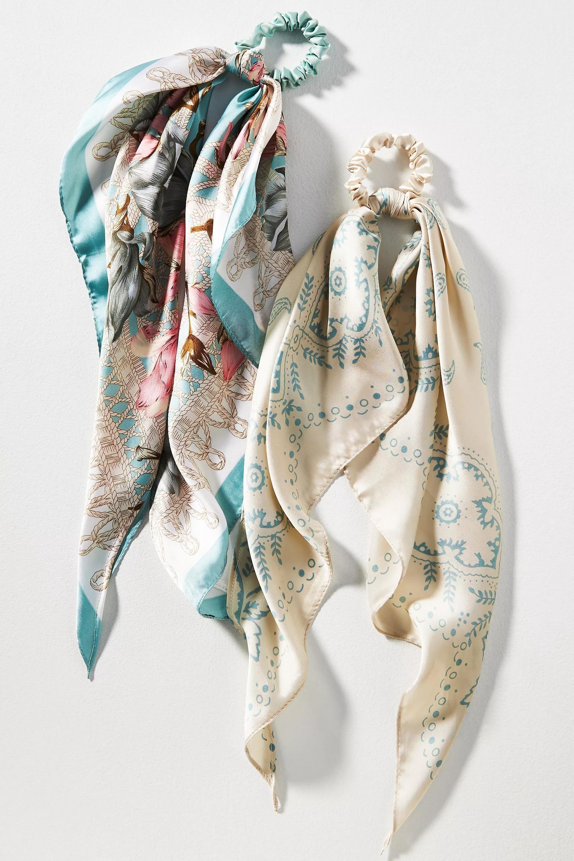 Anthropologie Set Of 2 Headscarves, Blue, A501_0046, large image number 0