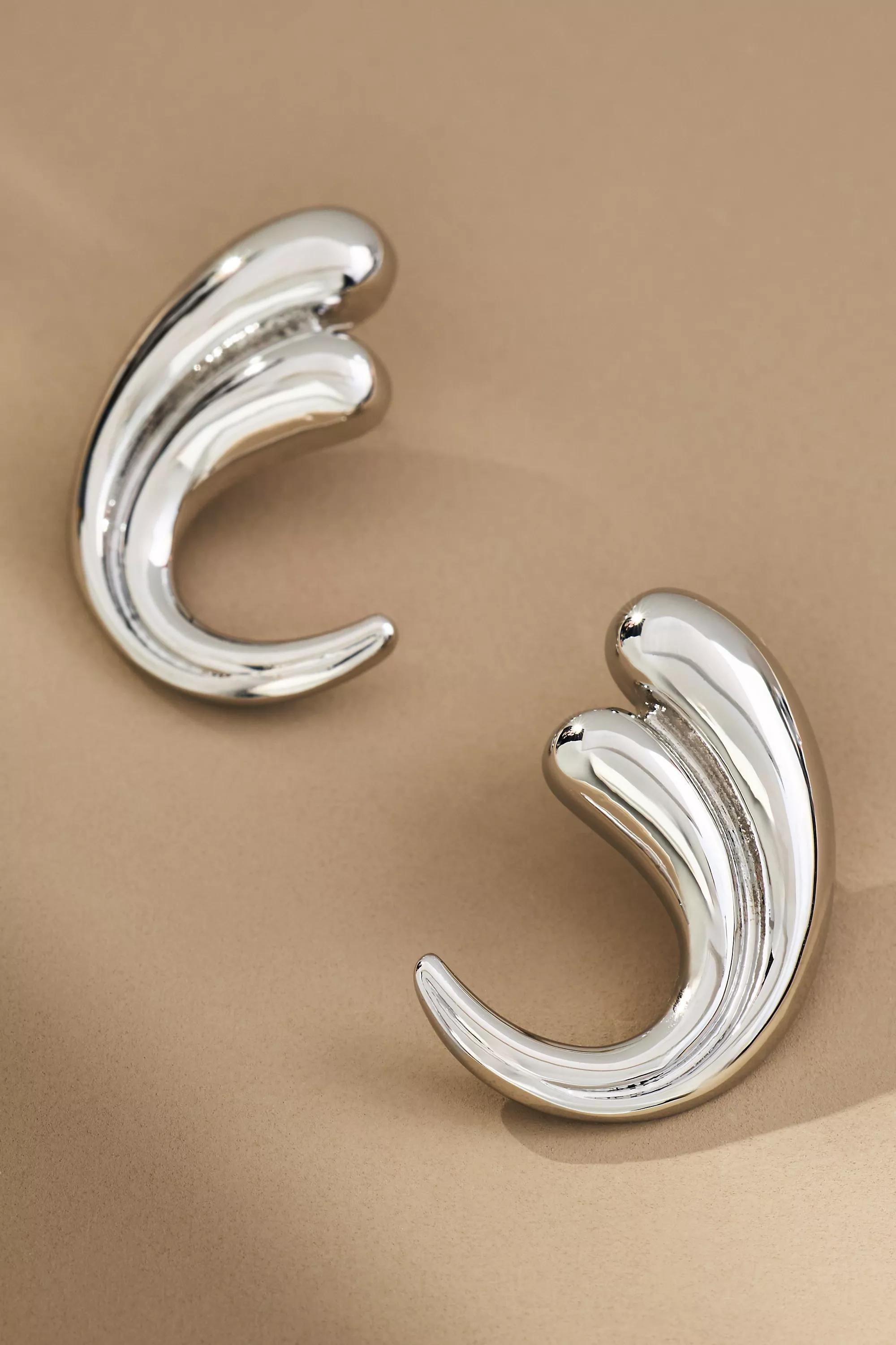 Anthropologie Earrings, Silver, A501_0007, medium
