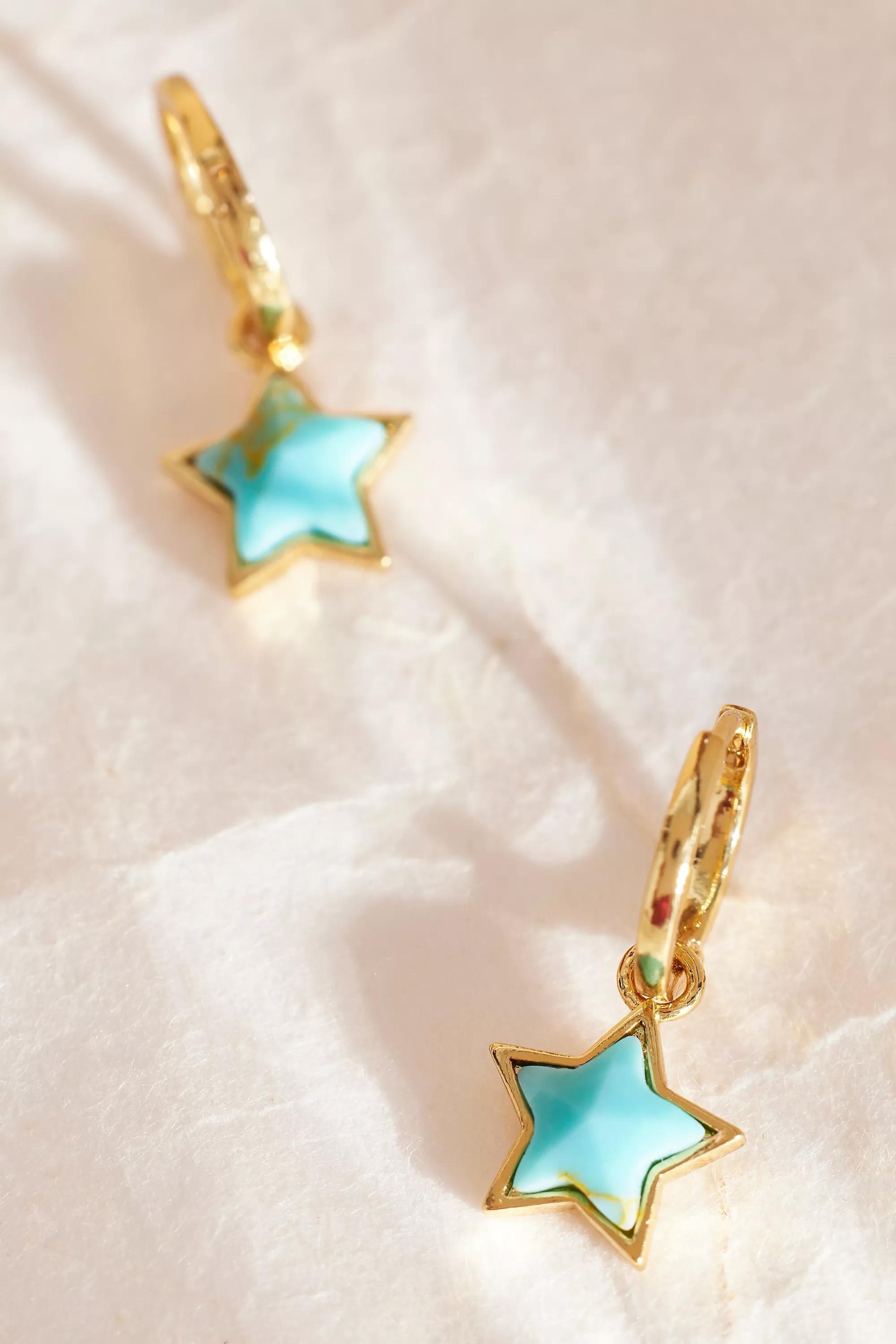 Anthropologie Charm Hoop Earrings, Gold, A501_0070, large image number 0