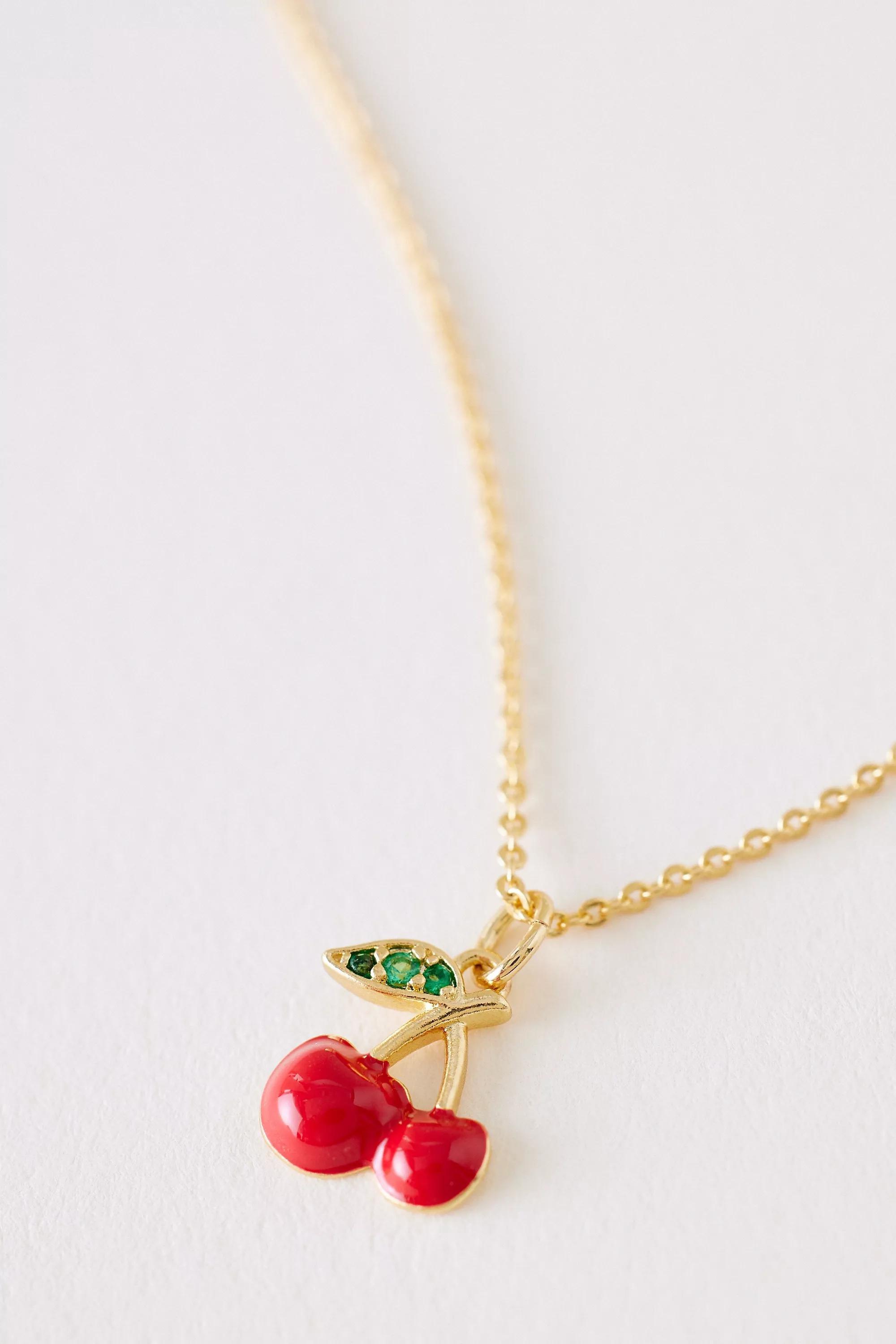 Anthropologie Necklace Pendant, Red, A501_0060, large image number 0