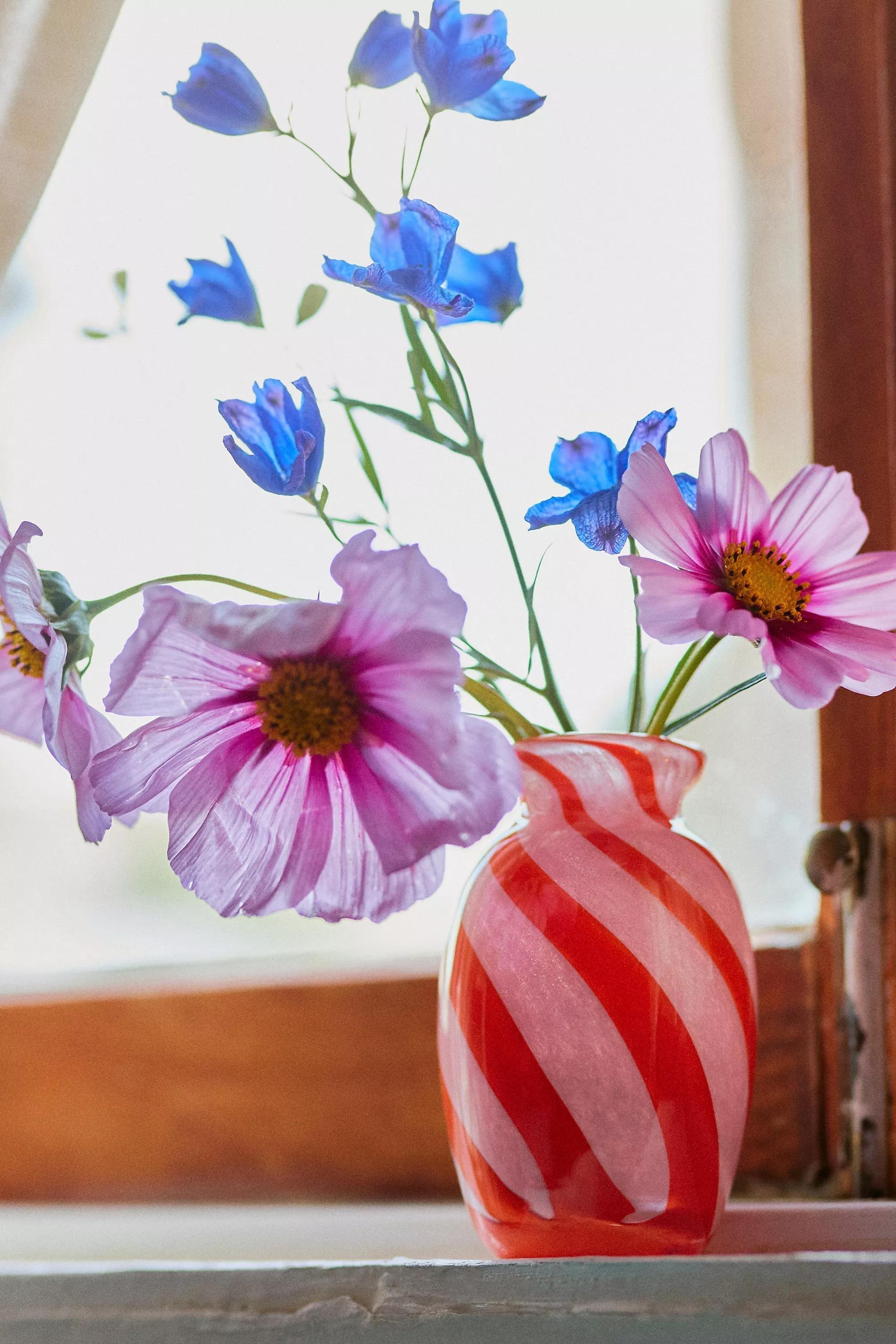 Piper Glass Flower Vase, Pink, A501_0066, large image number 0
