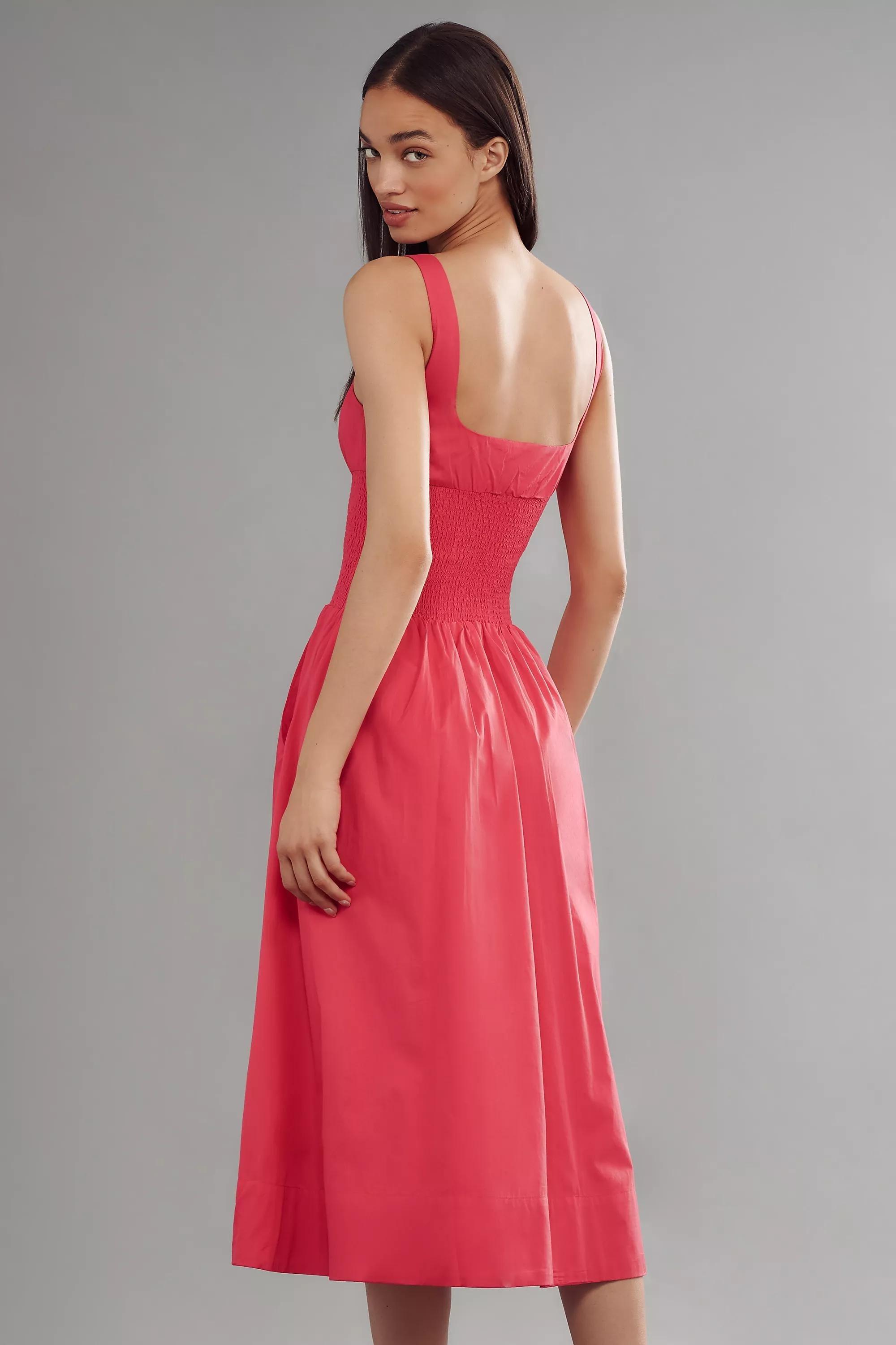 Anthropologie Ruched Corset Midi Dress, A501_0060, medium