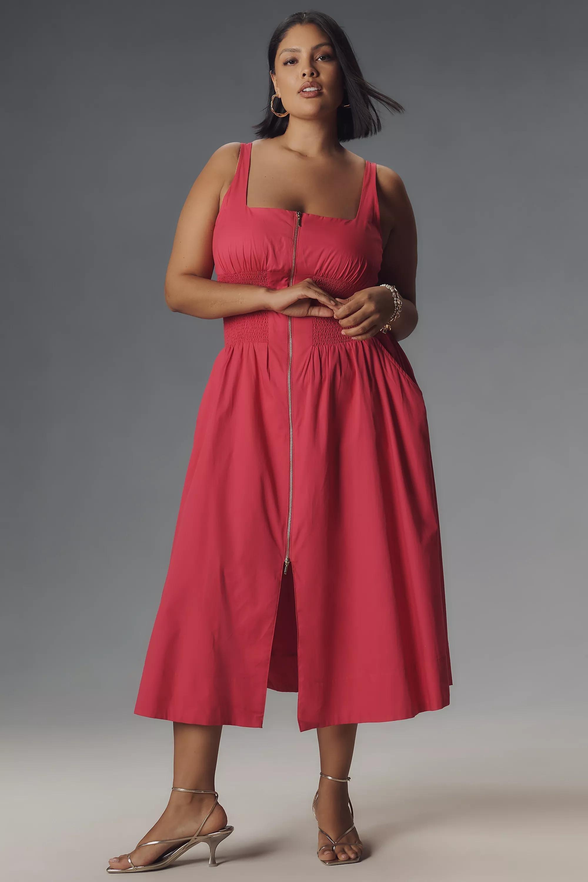 Anthropologie Ruched Corset Midi Dress, A501_0060, large image number 4
