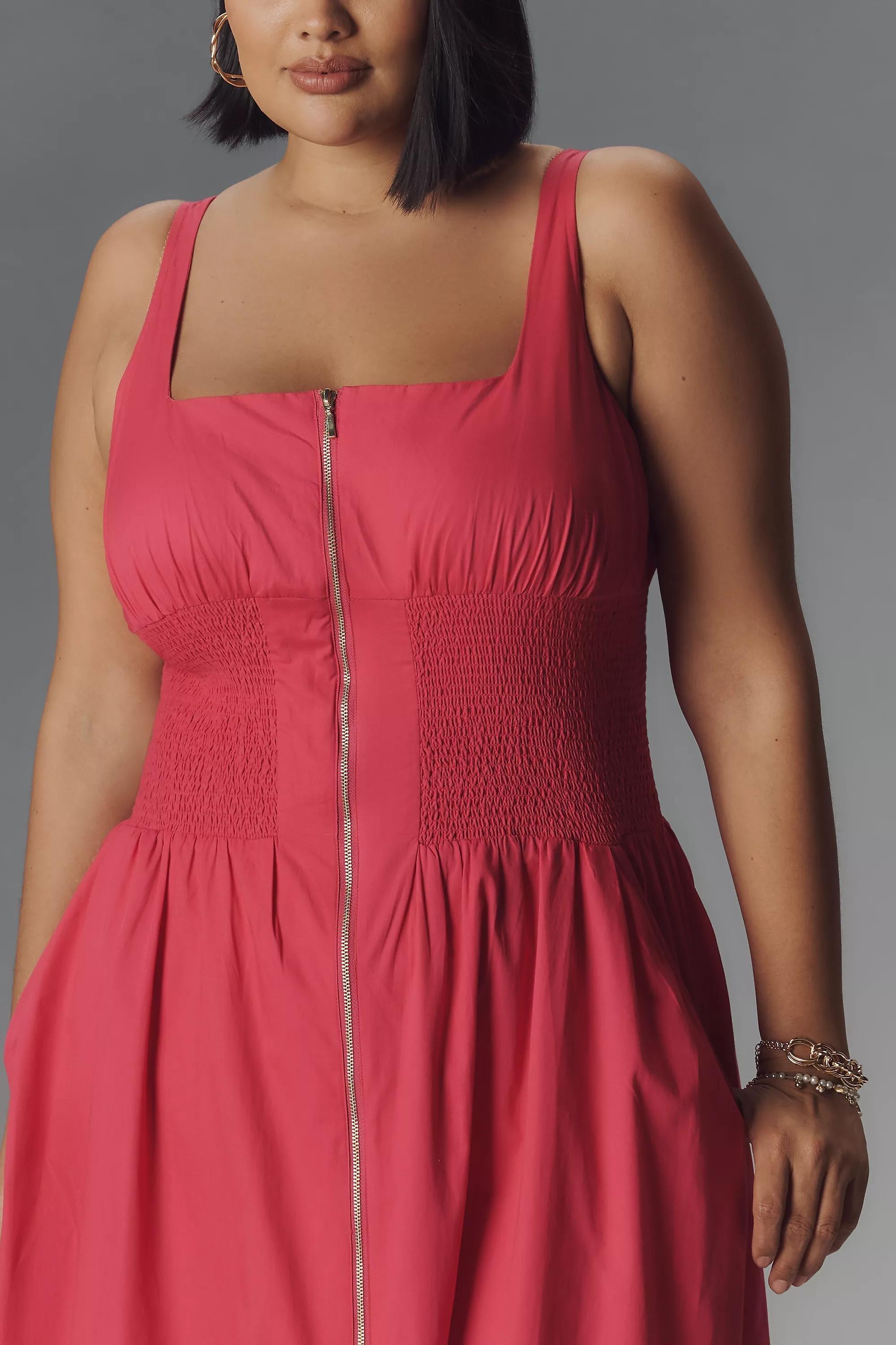 Anthropologie Ruched Corset Midi Dress, A501_0060, large image number 5