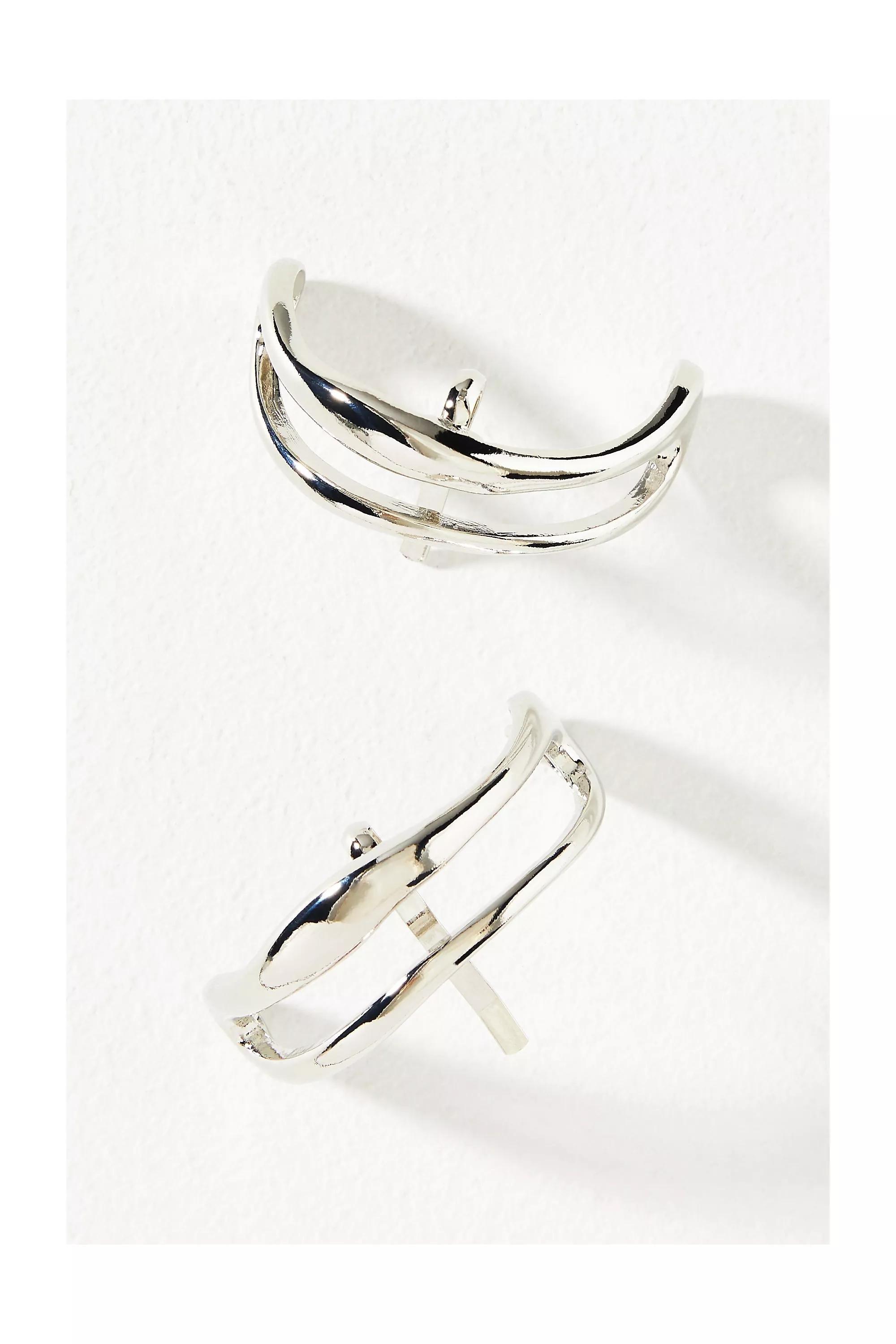 Metal Hair Cuffs, Set Of 2, Silver, A501_0007, medium