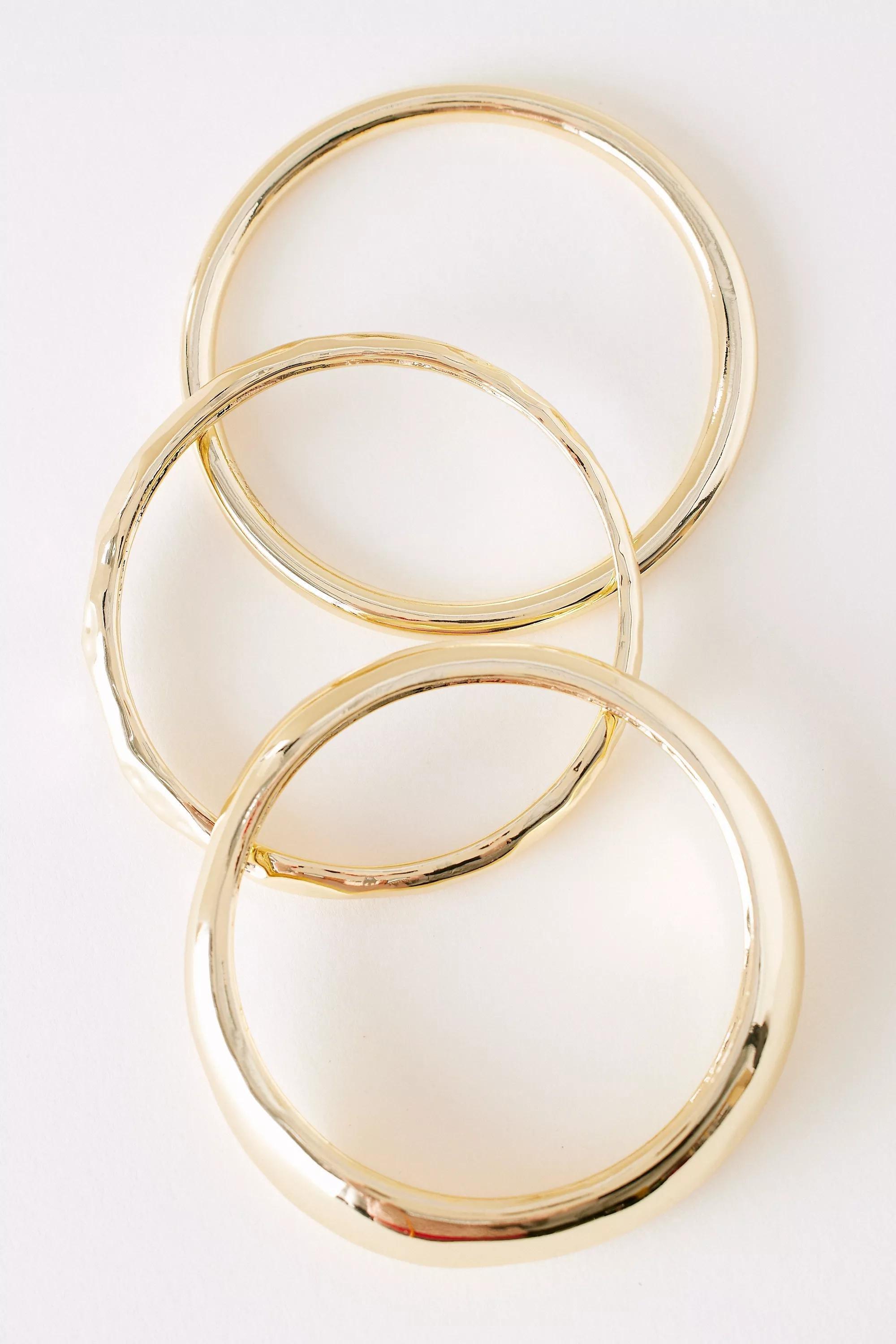 Anthropologie Set Of 3 Bracelet, Gold, A501_0070, large image number 0