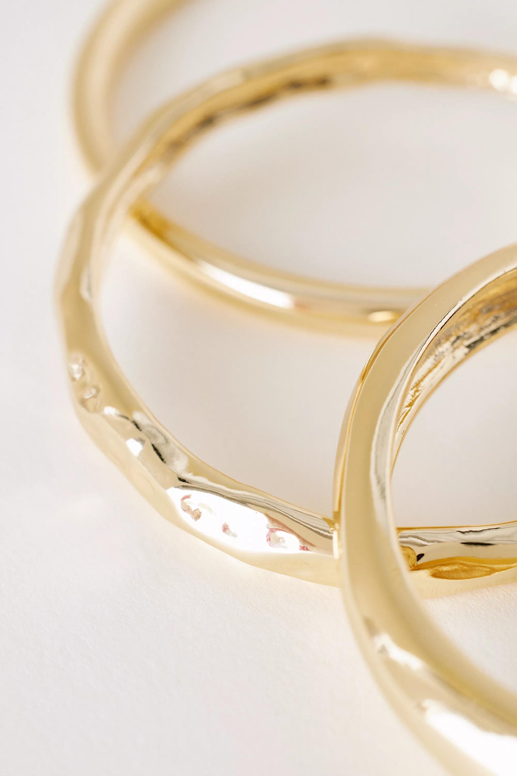 Anthropologie Set Of 3 Bracelet, Gold, A501_0070, large image number 1