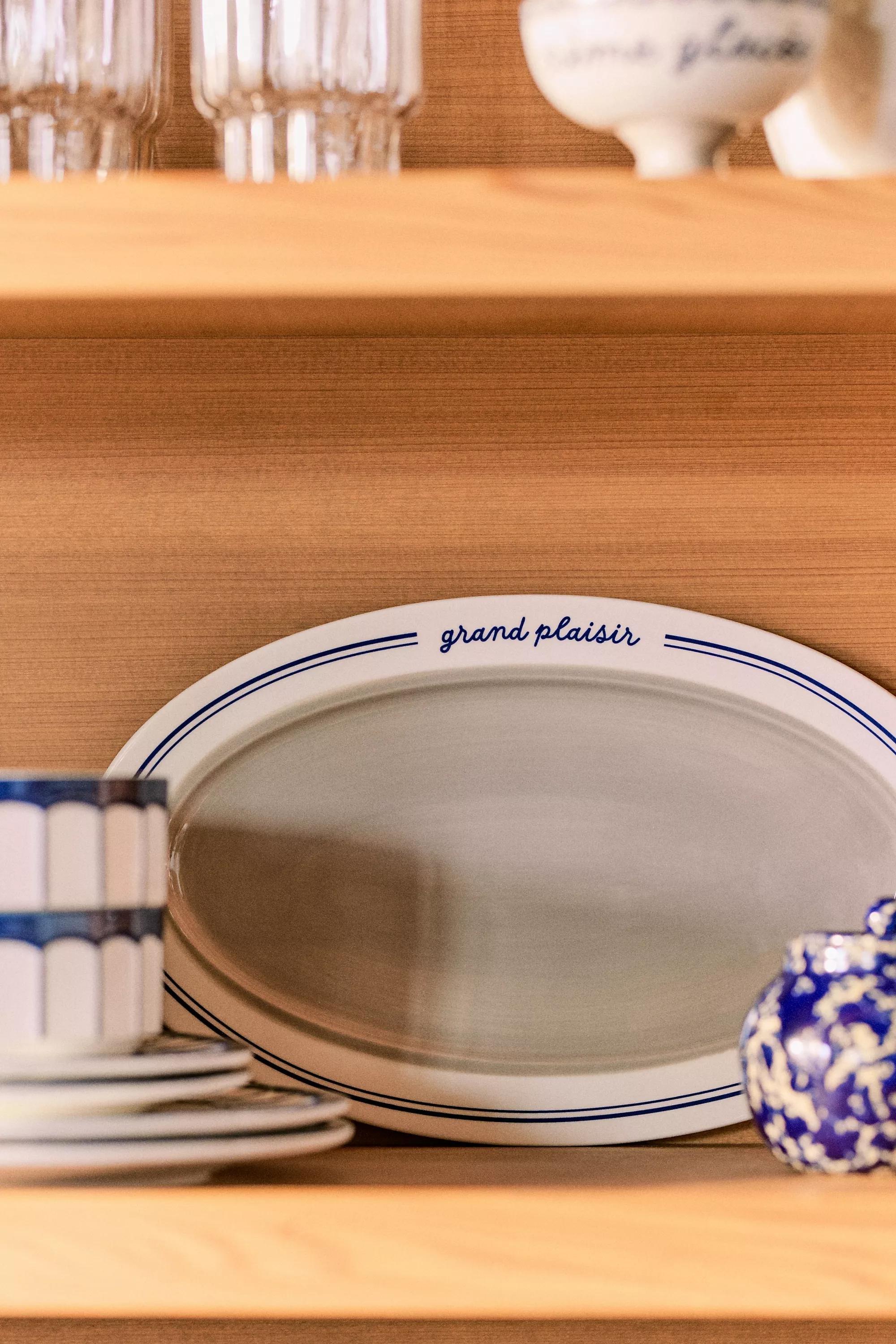 Cafأ© Violette Handpainted Stoneware Small Serving Platter, A501_0023, medium