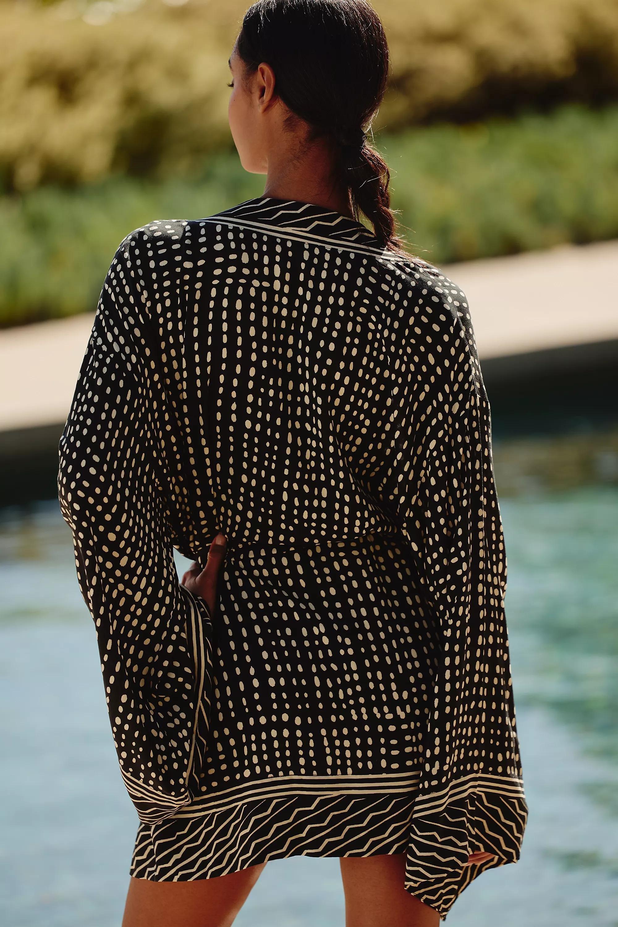 Long-Sleeve Graphic Tie-Belt Top, Multicolour, A501_0018, medium