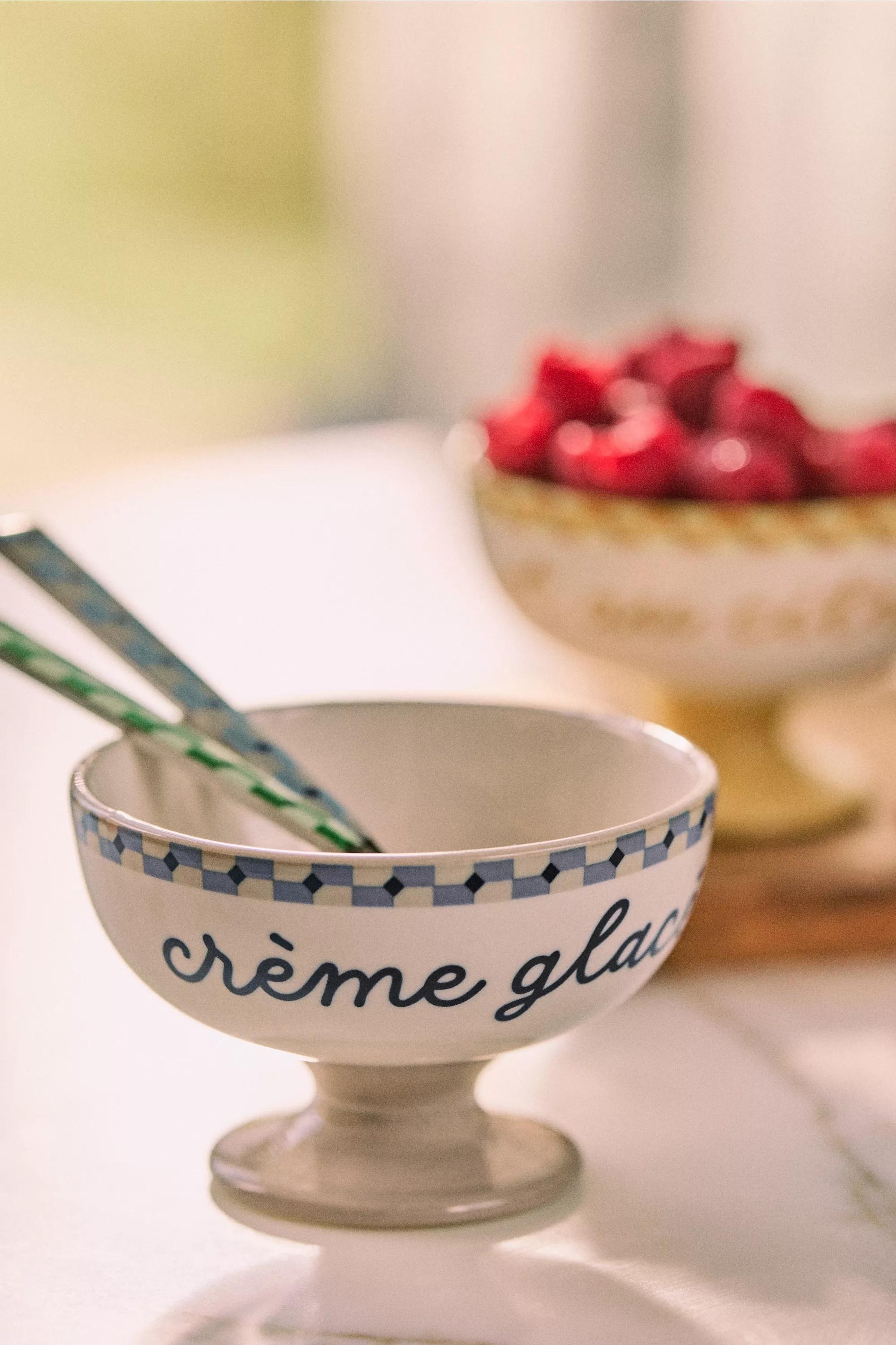 TAUPE Cafأ© Violette Handpainted Stoneware Ice Cream Bowl, A501_0023, large image number 0