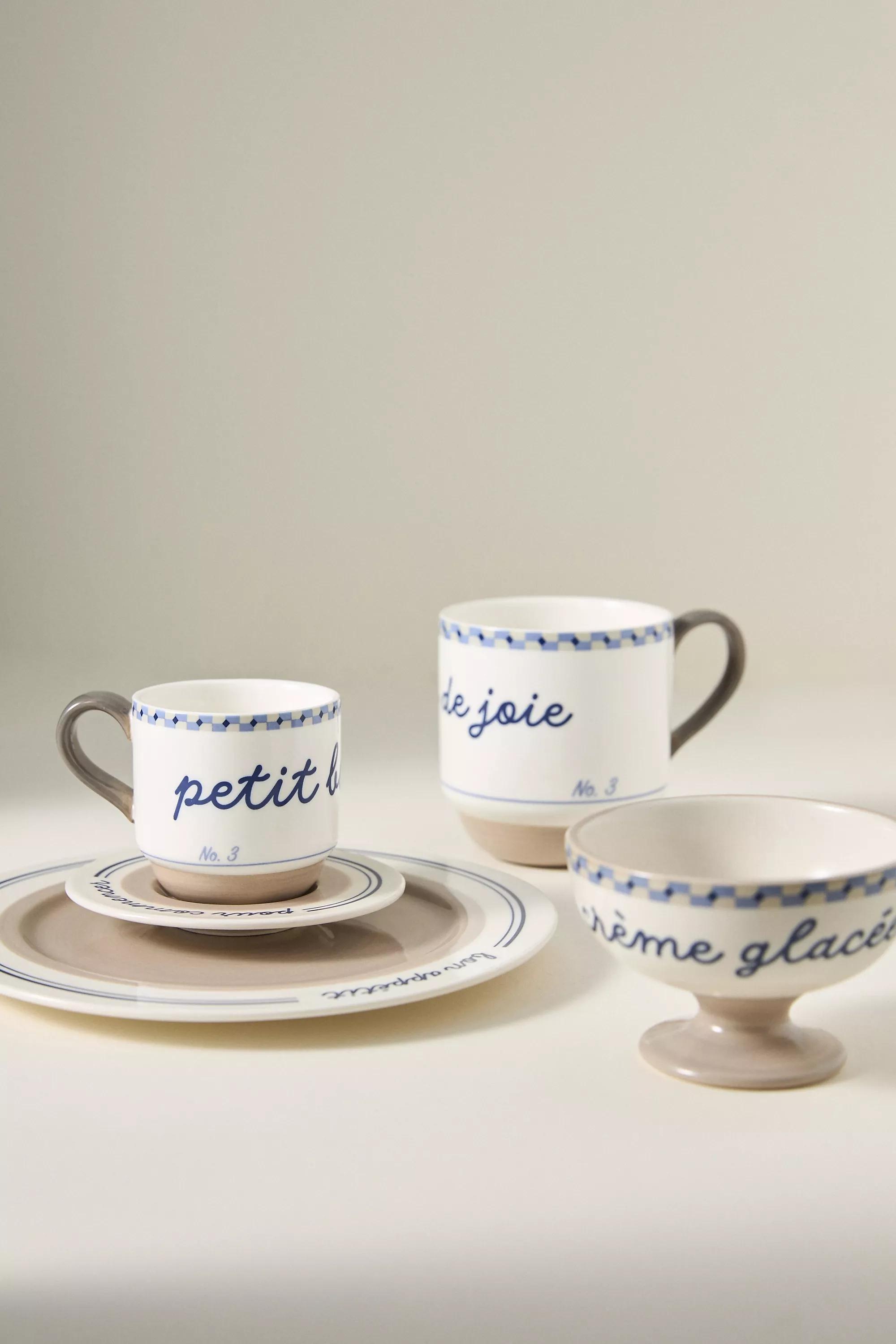 TAUPE Cafأ© Violette Handpainted Stoneware Ice Cream Bowl, A501_0023, large image number 2