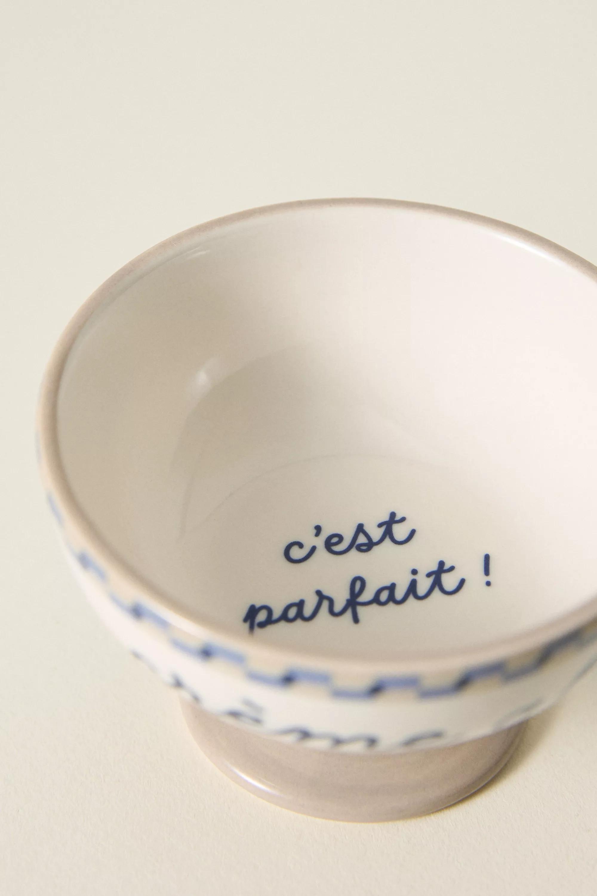 TAUPE Cafأ© Violette Handpainted Stoneware Ice Cream Bowl, A501_0023, large image number 3