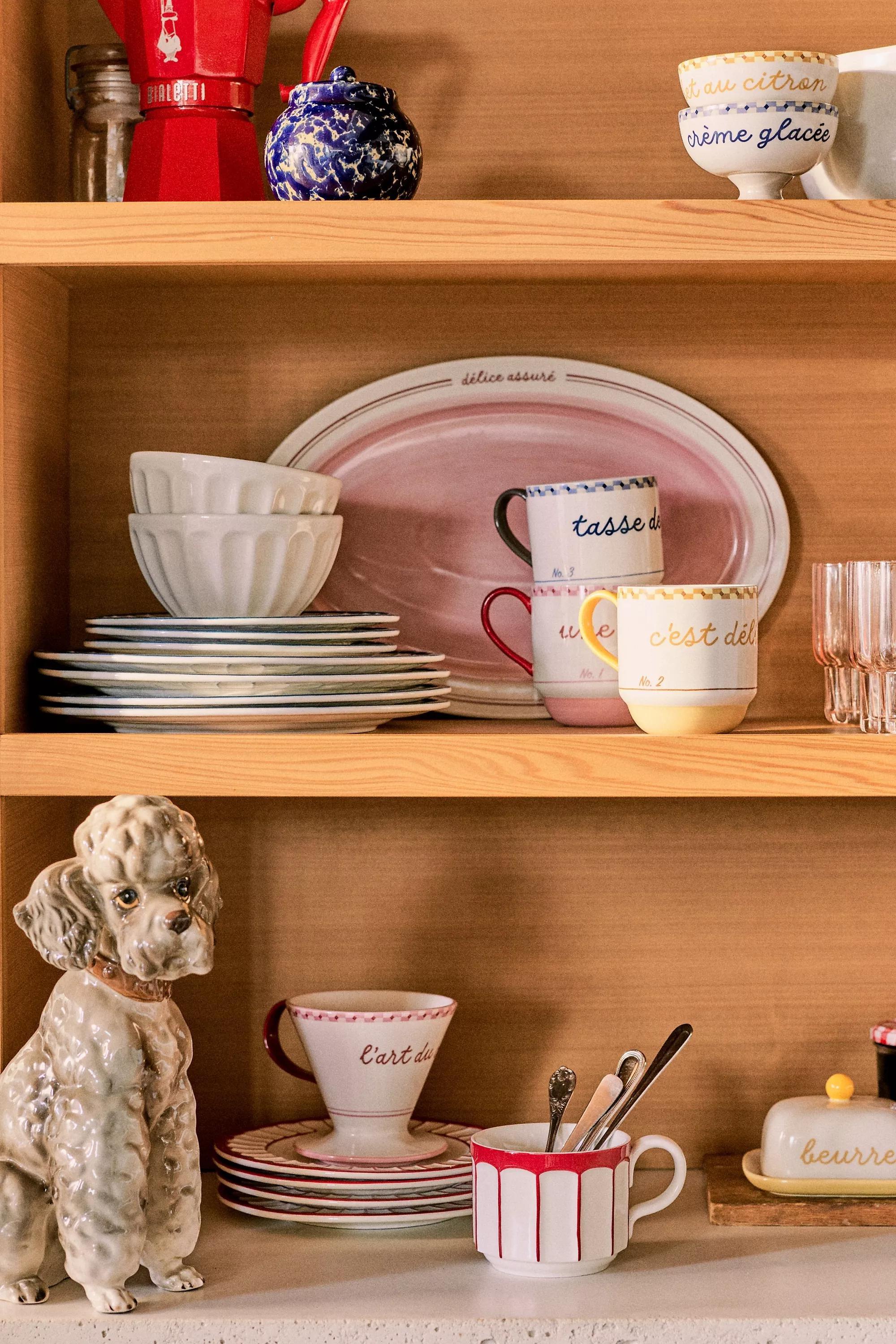 TAUPE Cafأ© Violette Handpainted Stoneware Ice Cream Bowl, A501_0023, large image number 4