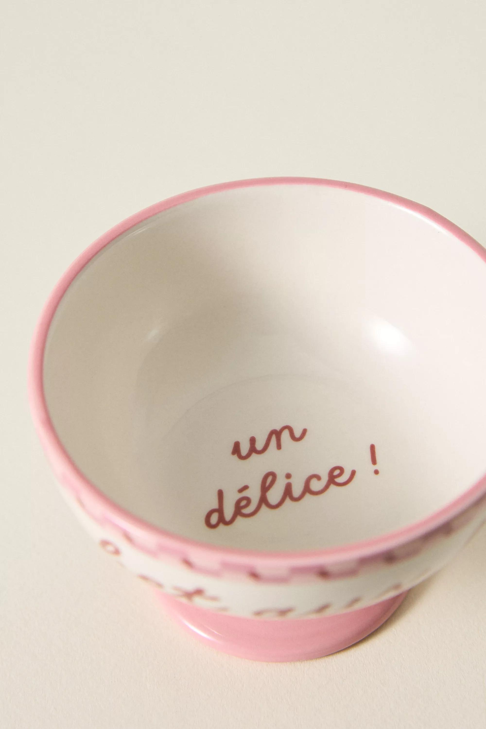 LAVENDER Cafأ© Violette Handpainted Stoneware Ice Cream Bowl, A501_0053, large image number 2