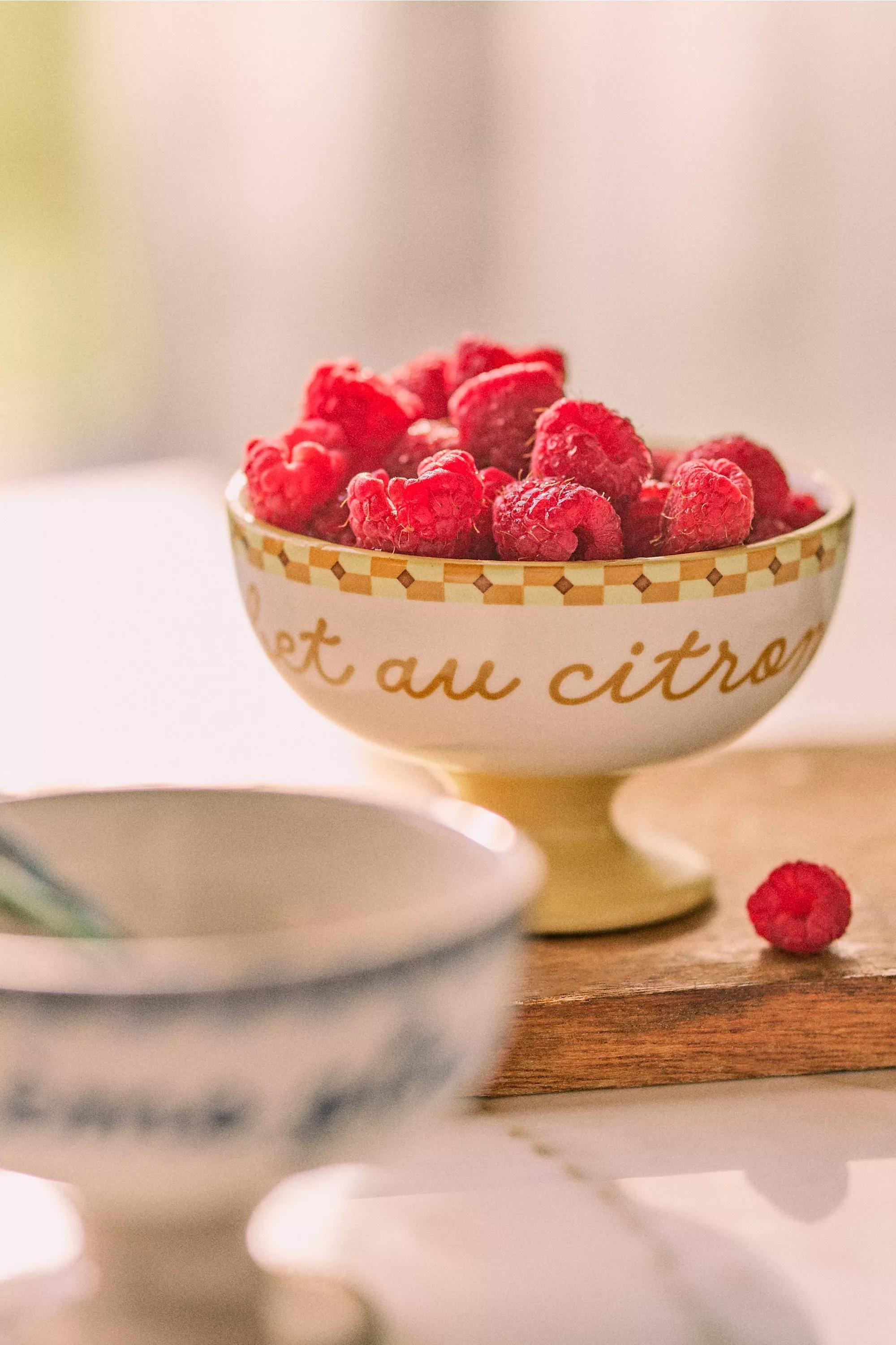 YELLOW Cafأ© Violette Handpainted Stoneware Ice Cream Bowl, A501_0072, large image number 0