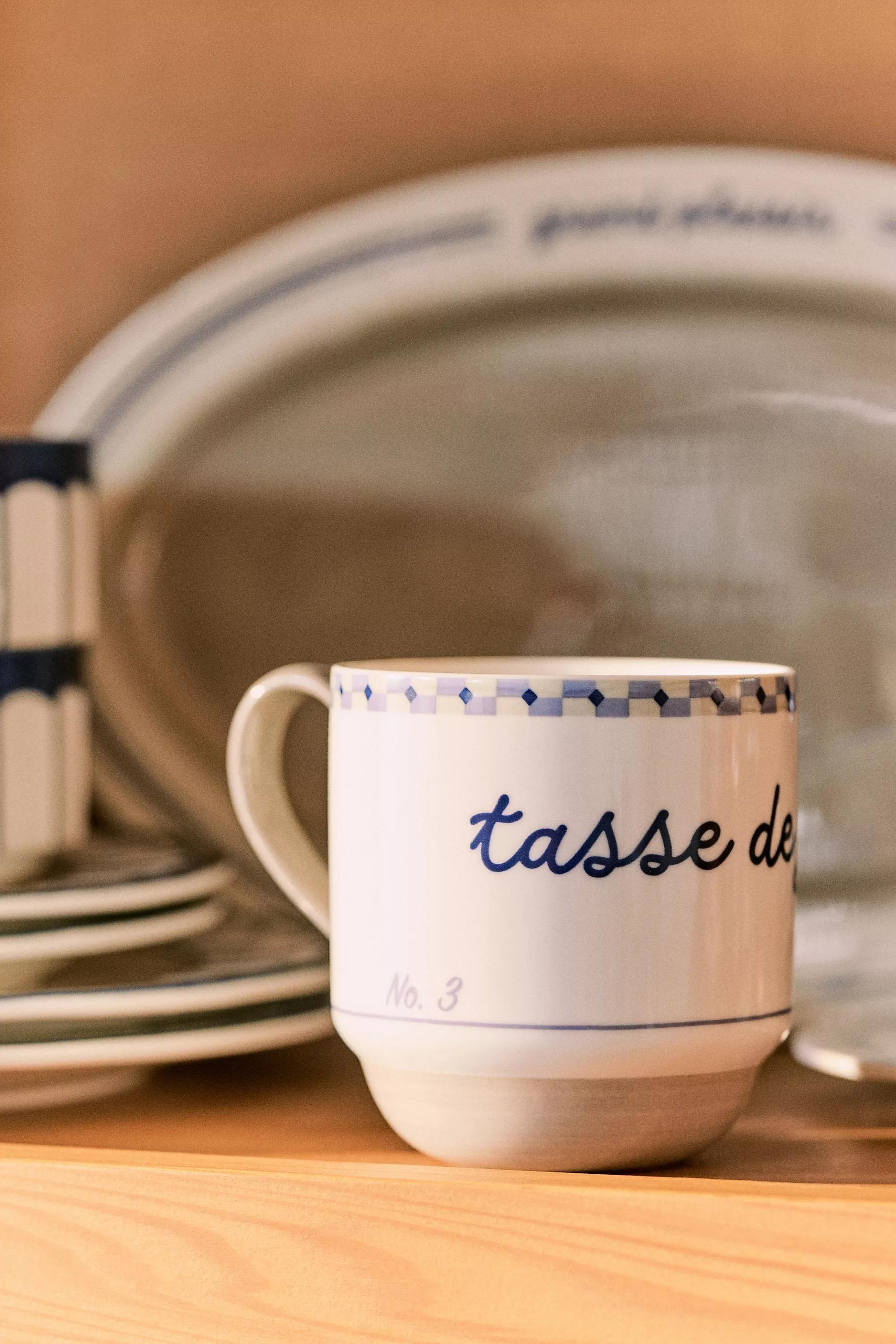 TAUPE Cafأ© Violette Handpainted Stoneware Mug, A501_0023, large image number 0