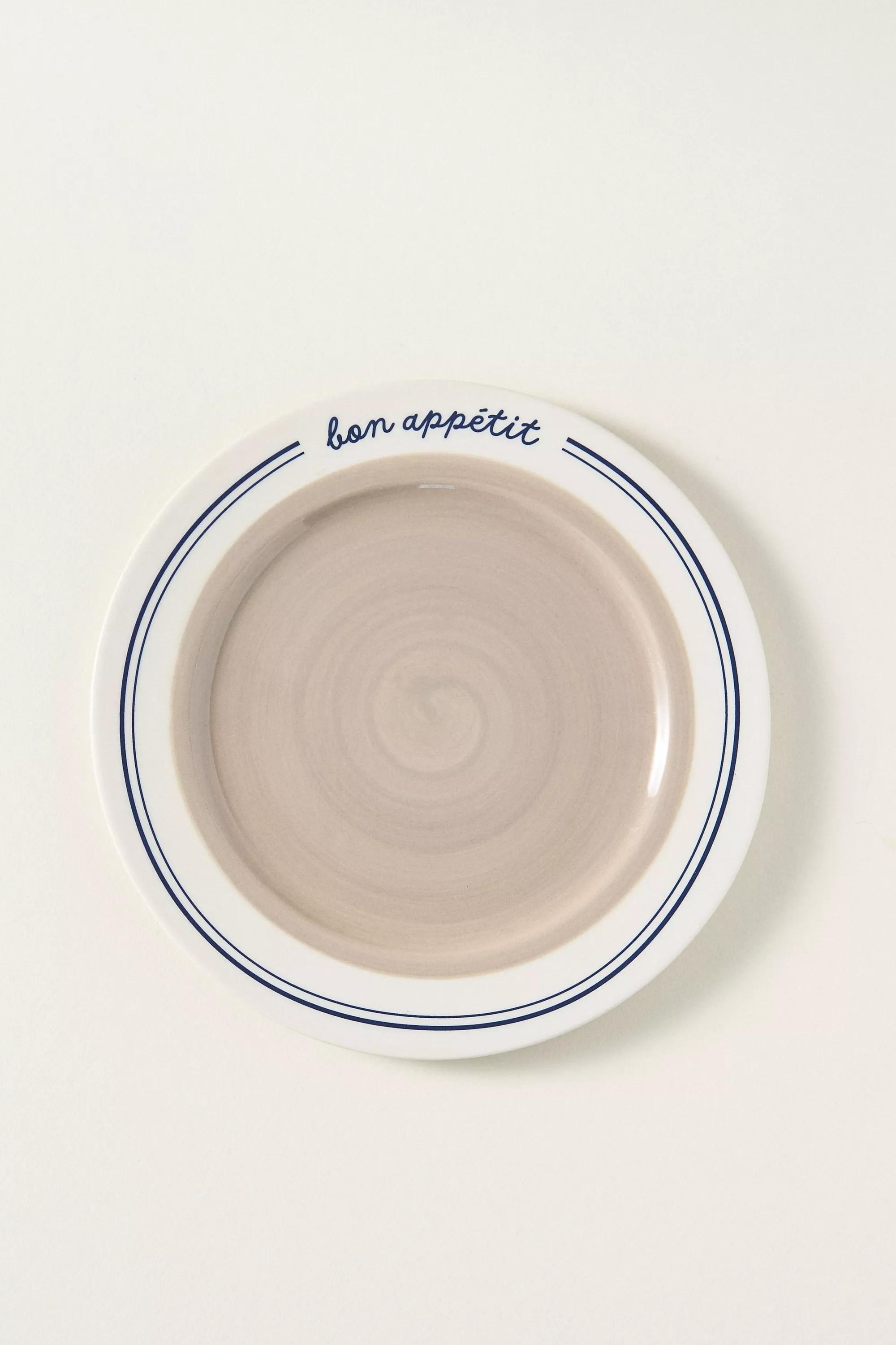 TAUPE Cafأ© Violette Handpainted Stoneware Dessert Plate, A501_0023, large image number 1