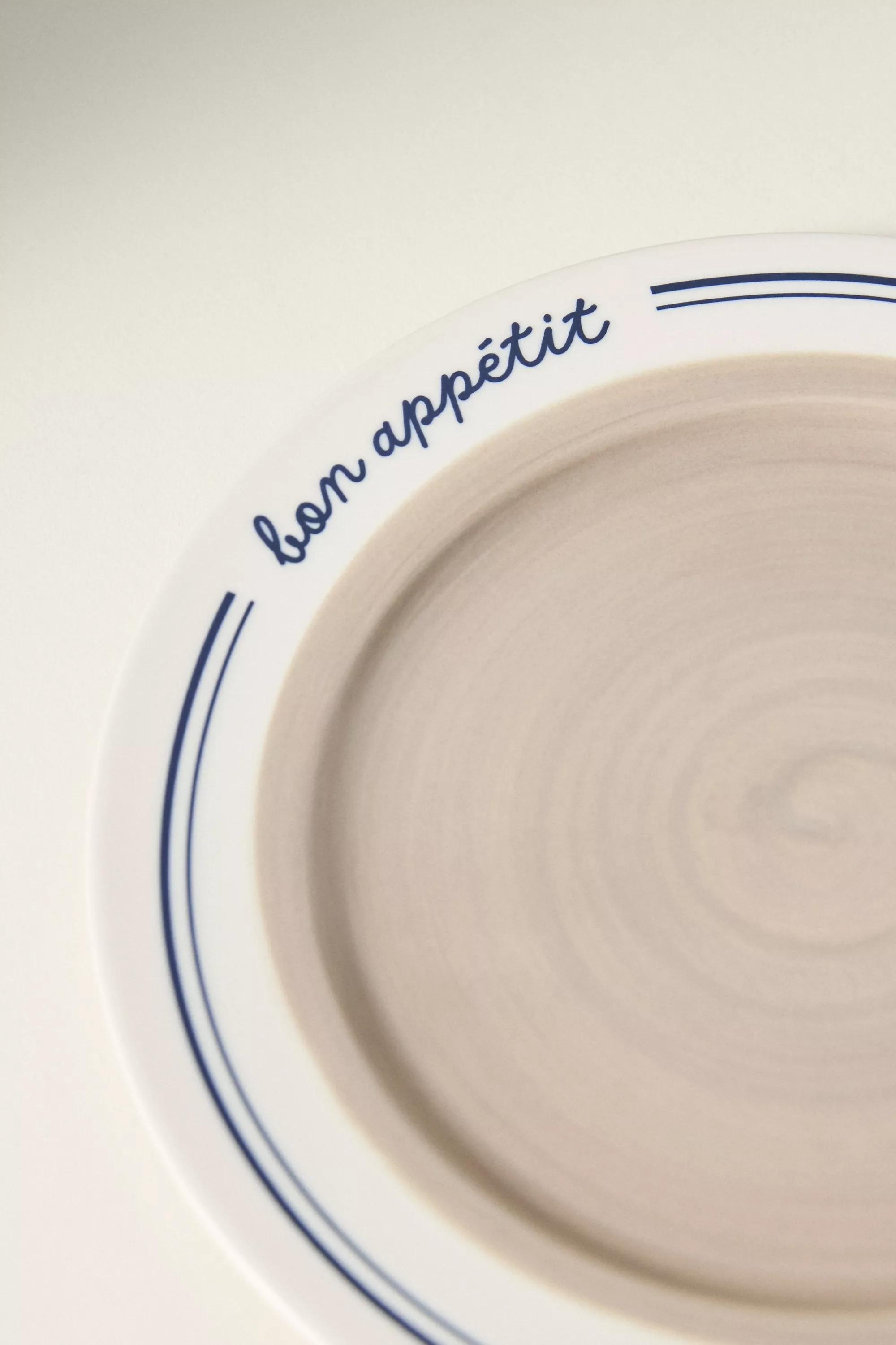 TAUPE Cafأ© Violette Handpainted Stoneware Dessert Plate, A501_0023, large image number 2