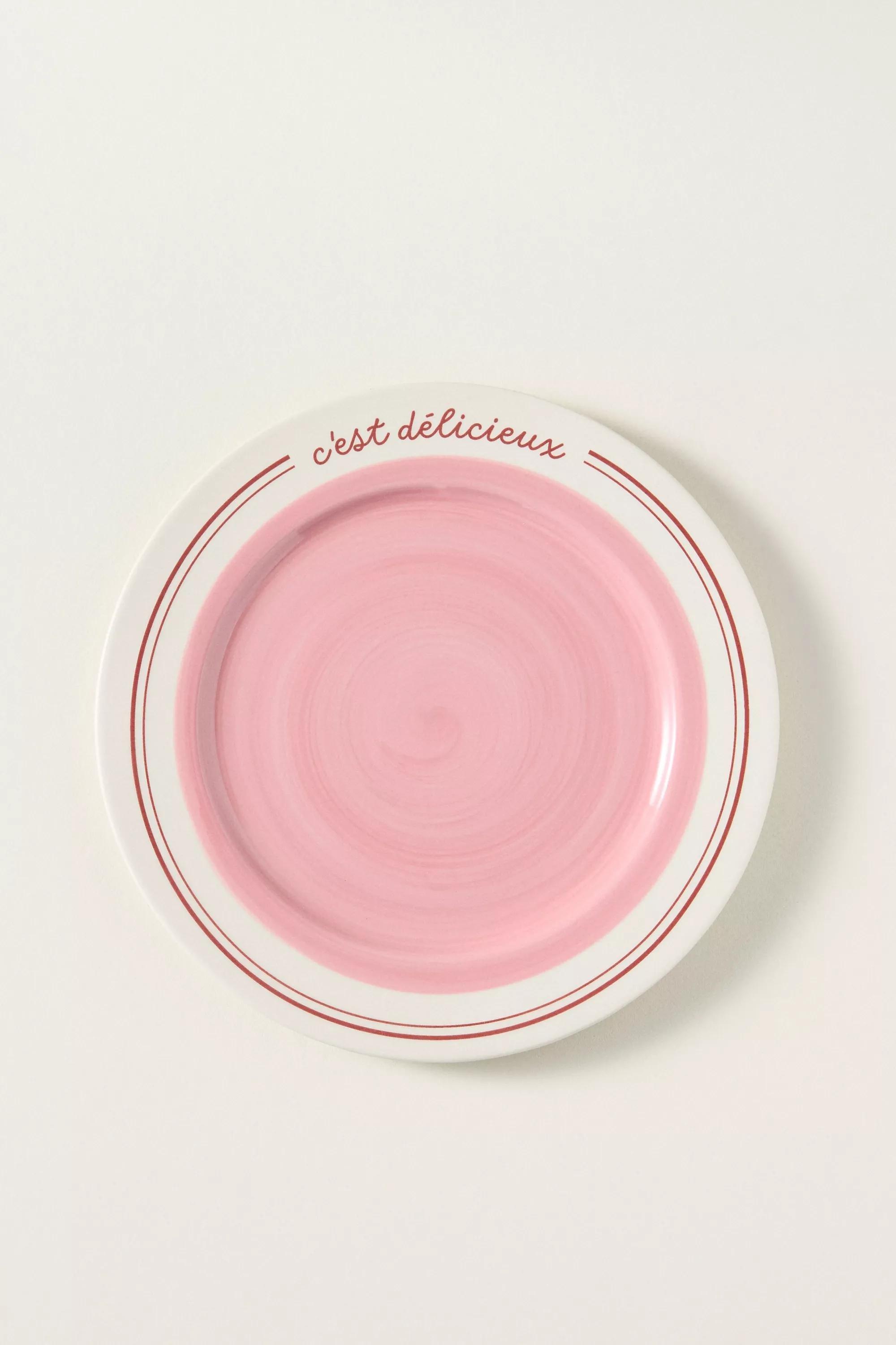 LAVENDER Cafأ© Violette Handpainted Stoneware Dessert Plate, A501_0053, large image number 1