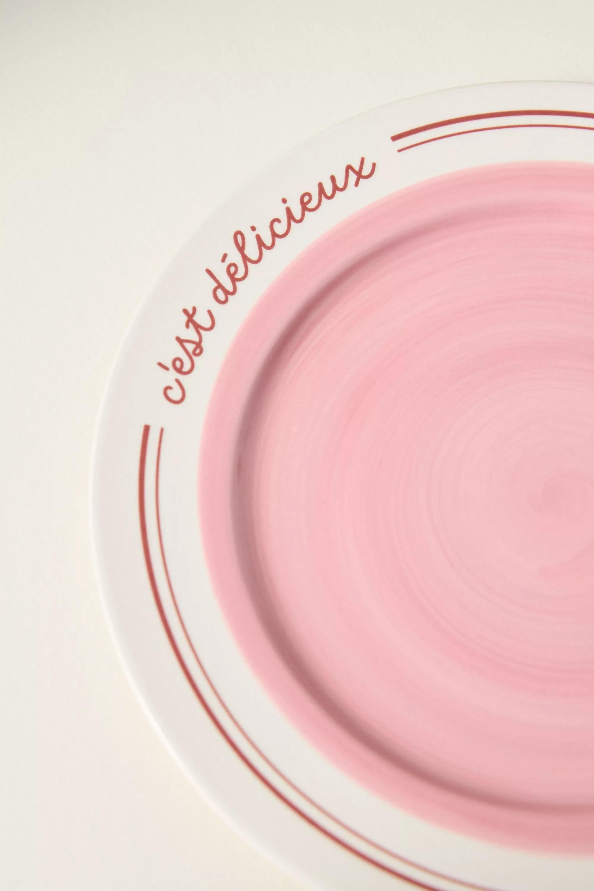 LAVENDER Cafأ© Violette Handpainted Stoneware Dessert Plate, A501_0053, large image number 2