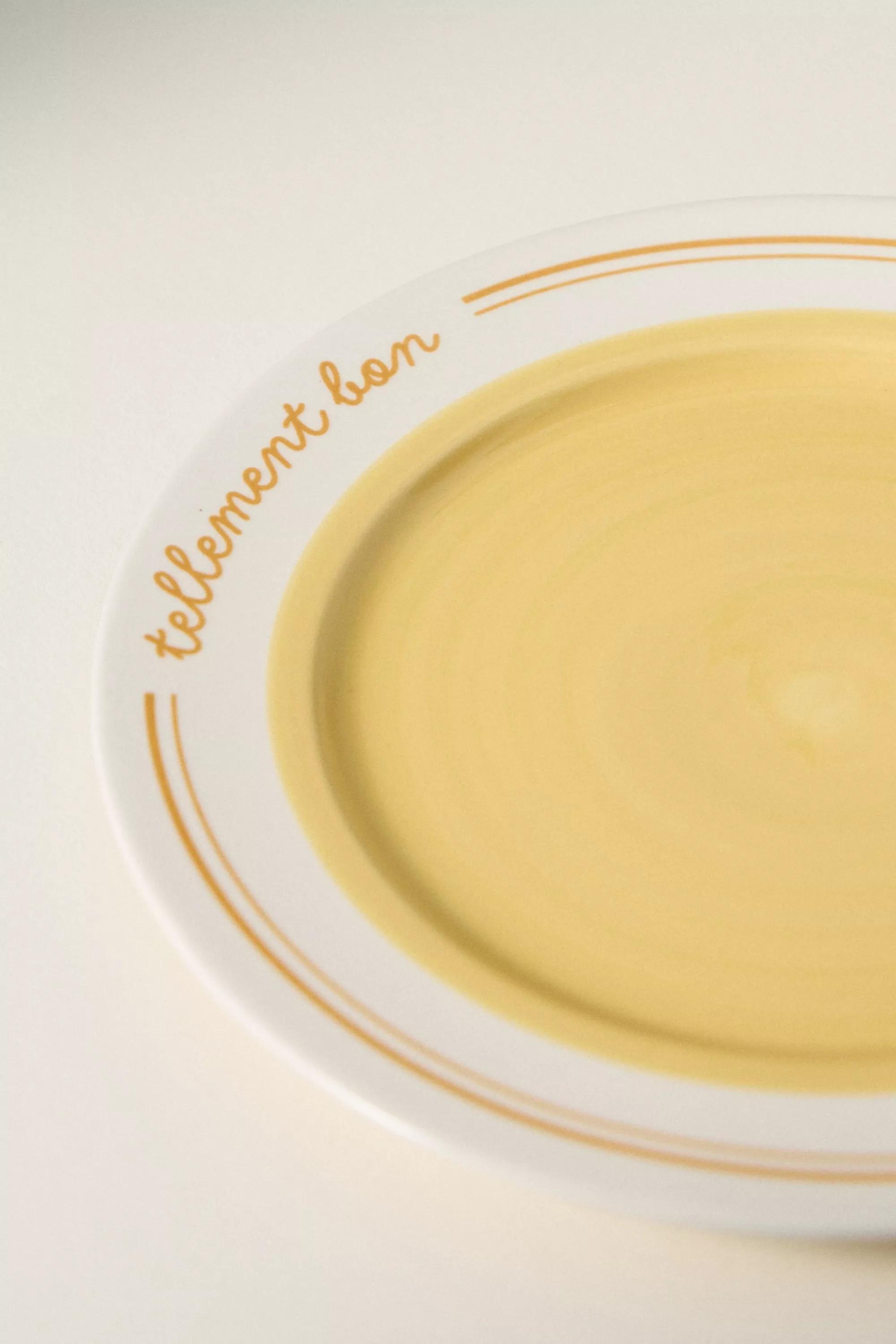 YELLOW Cafأ© Violette Handpainted Stoneware Dessert Plate, A501_0072, large image number 2