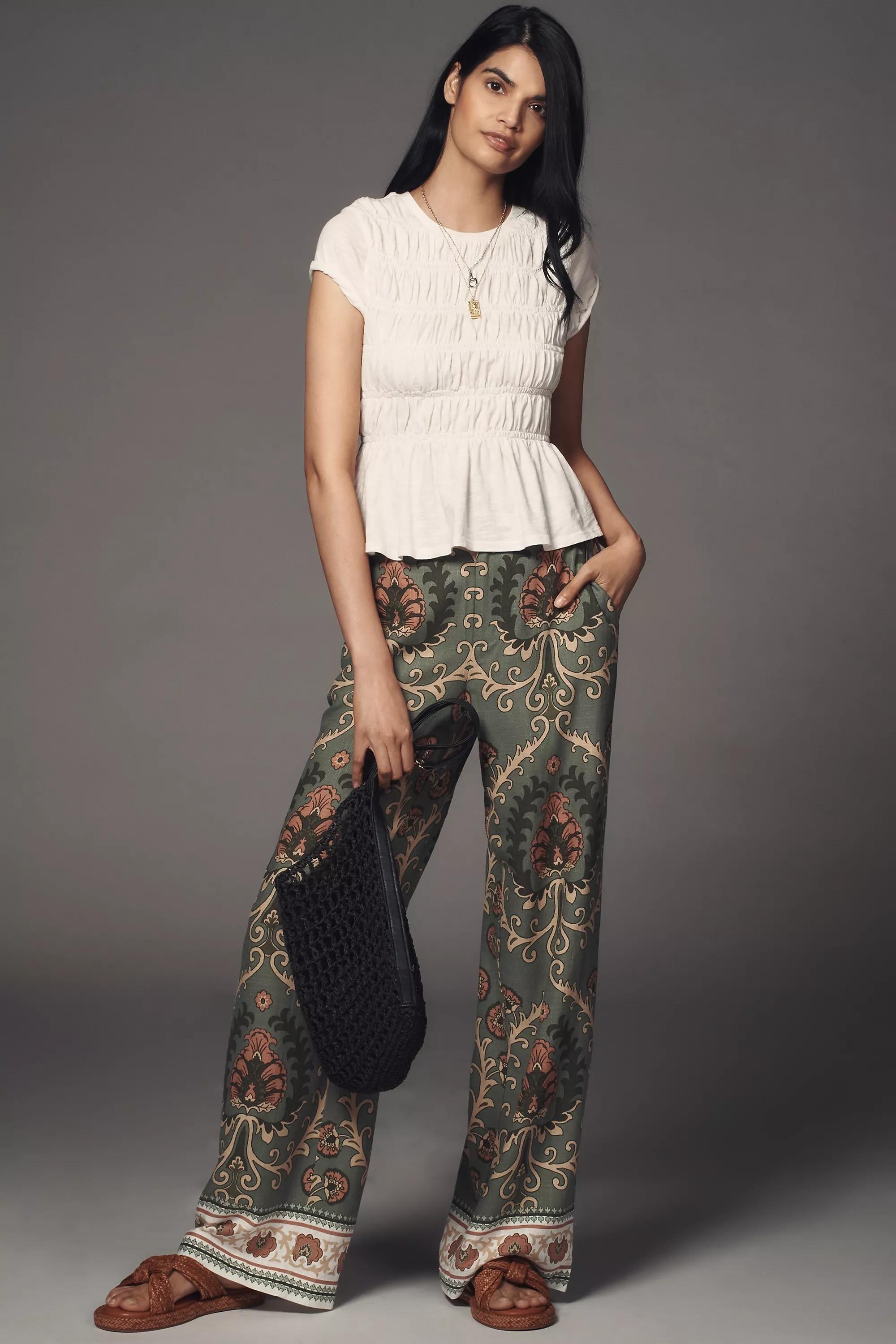 The Tabby Ruched Cap-Sleeve Tee By Pilcro, White, A501_0010, large image number 2