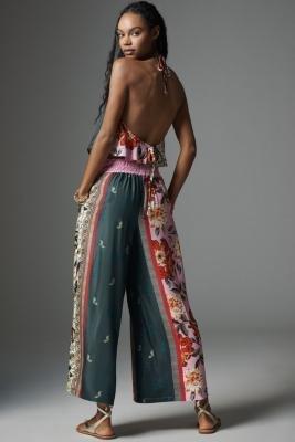 Anthropologie Ethnic Print Casual Trousers, Purple, A501_0059, large image number 0