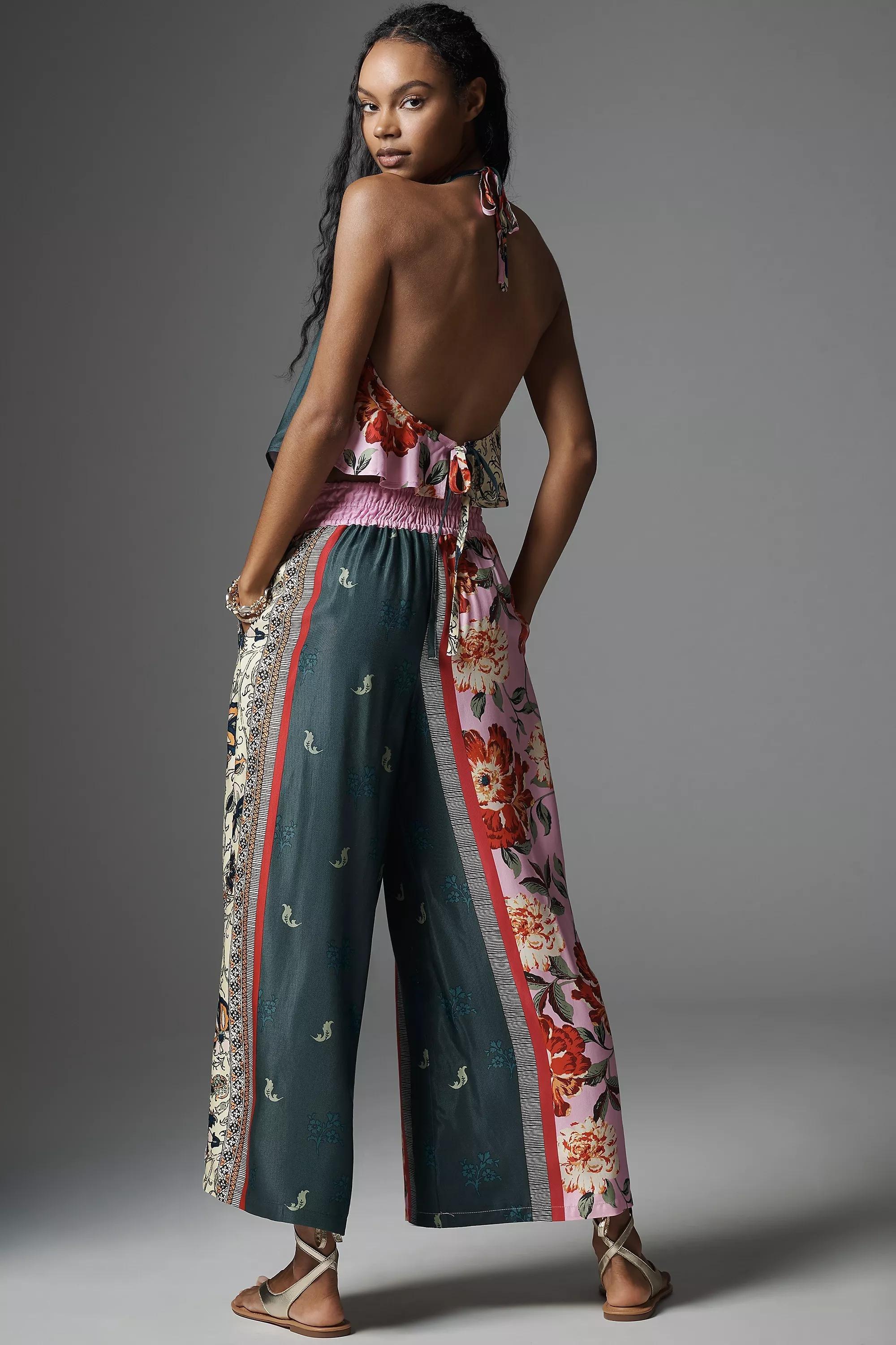 Anthropologie Ethnic Print Casual Trousers, Purple, A501_0059, large image number 3
