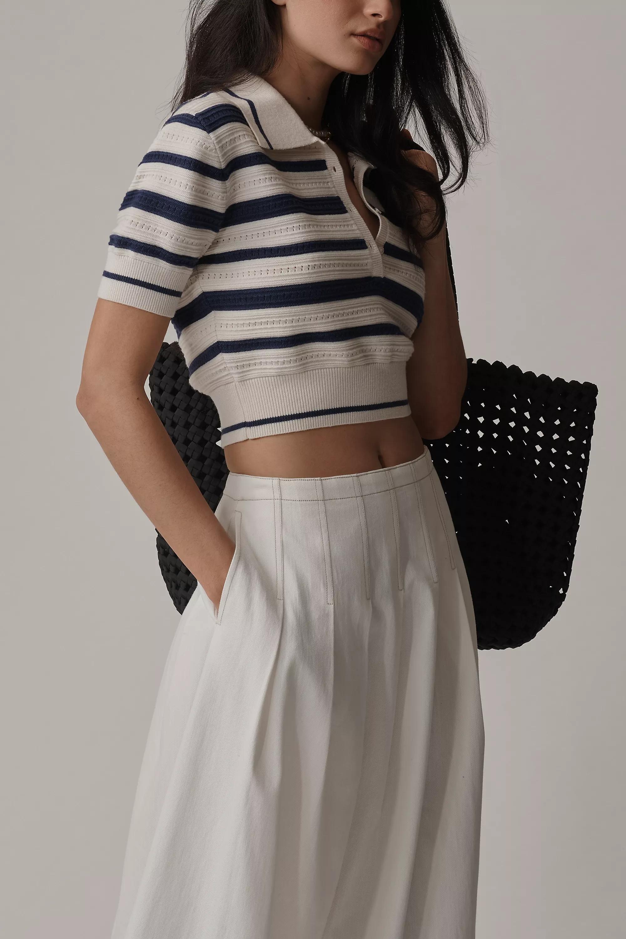 By Anthropologie Panelled Waist Maxi Skirt, White, , large image number 3