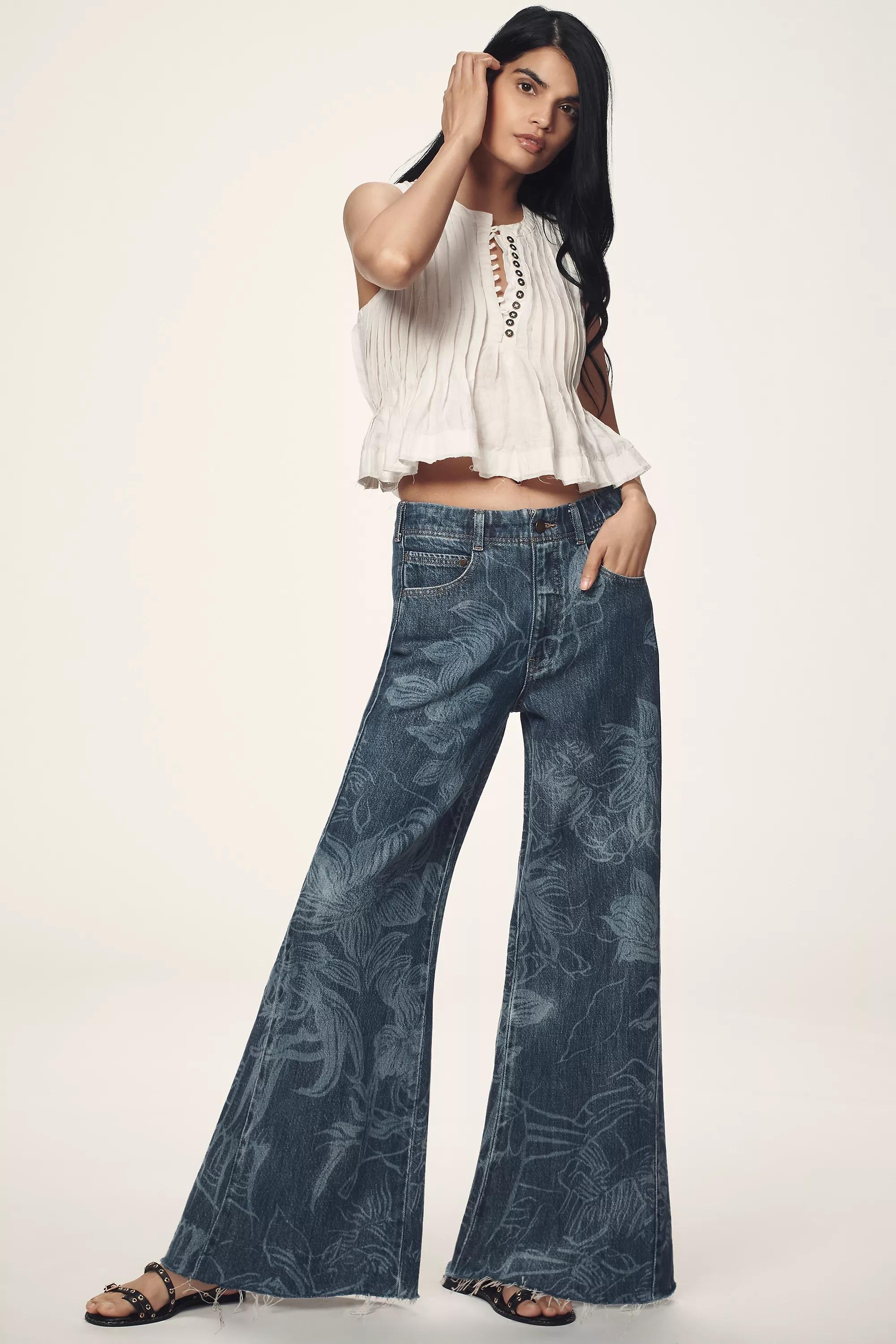 Anthropologie Jeans Floral Dark Wash, A501_0093, medium