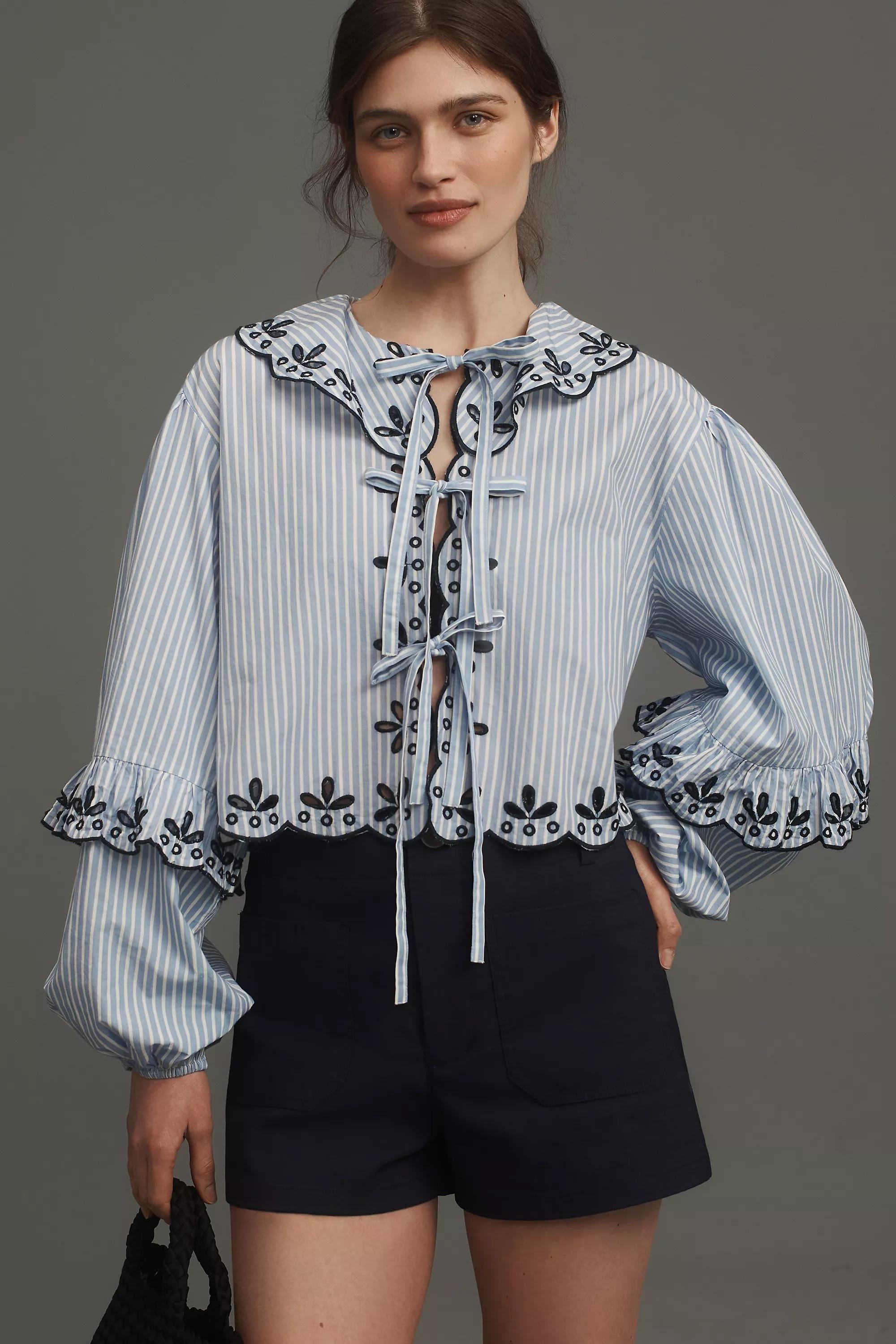 Anthropologie Frills Ruffle Blouse, , medium