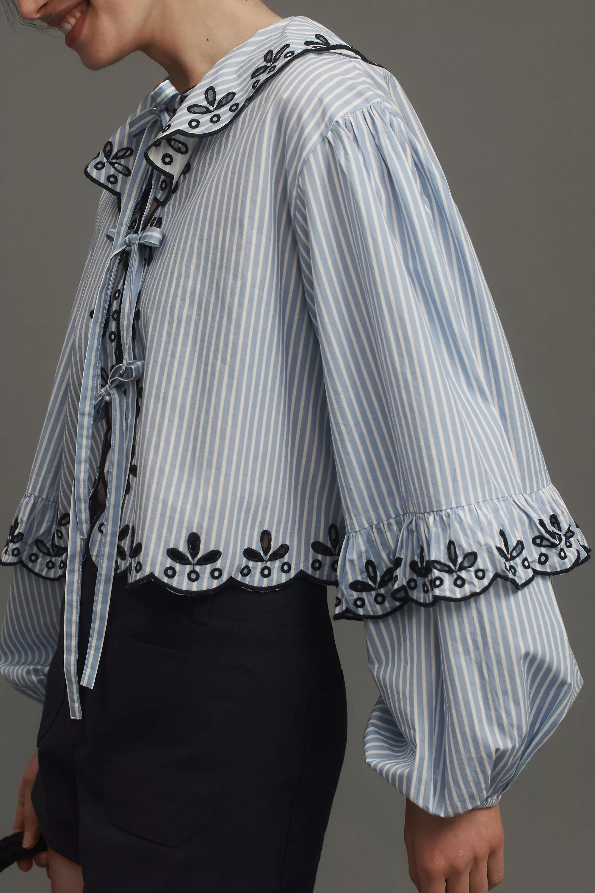 Anthropologie Frills Ruffle Blouse, A501_0049, large image number 3