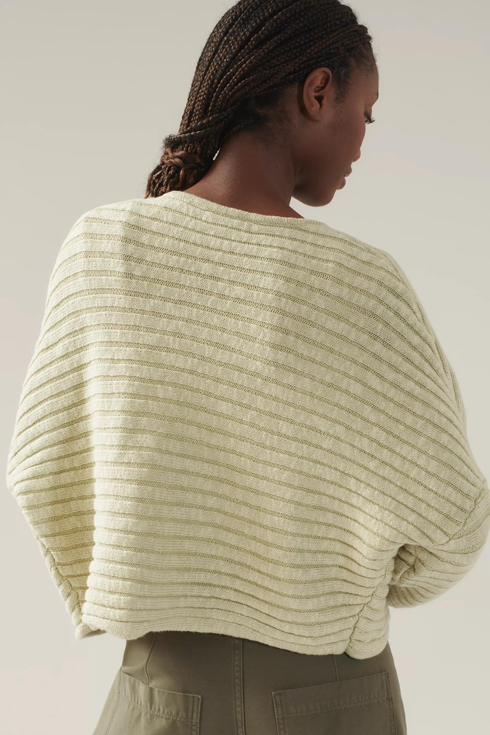 Anthropologie Textured Knitted Cardigan, Green, A501_0237, large image number 1