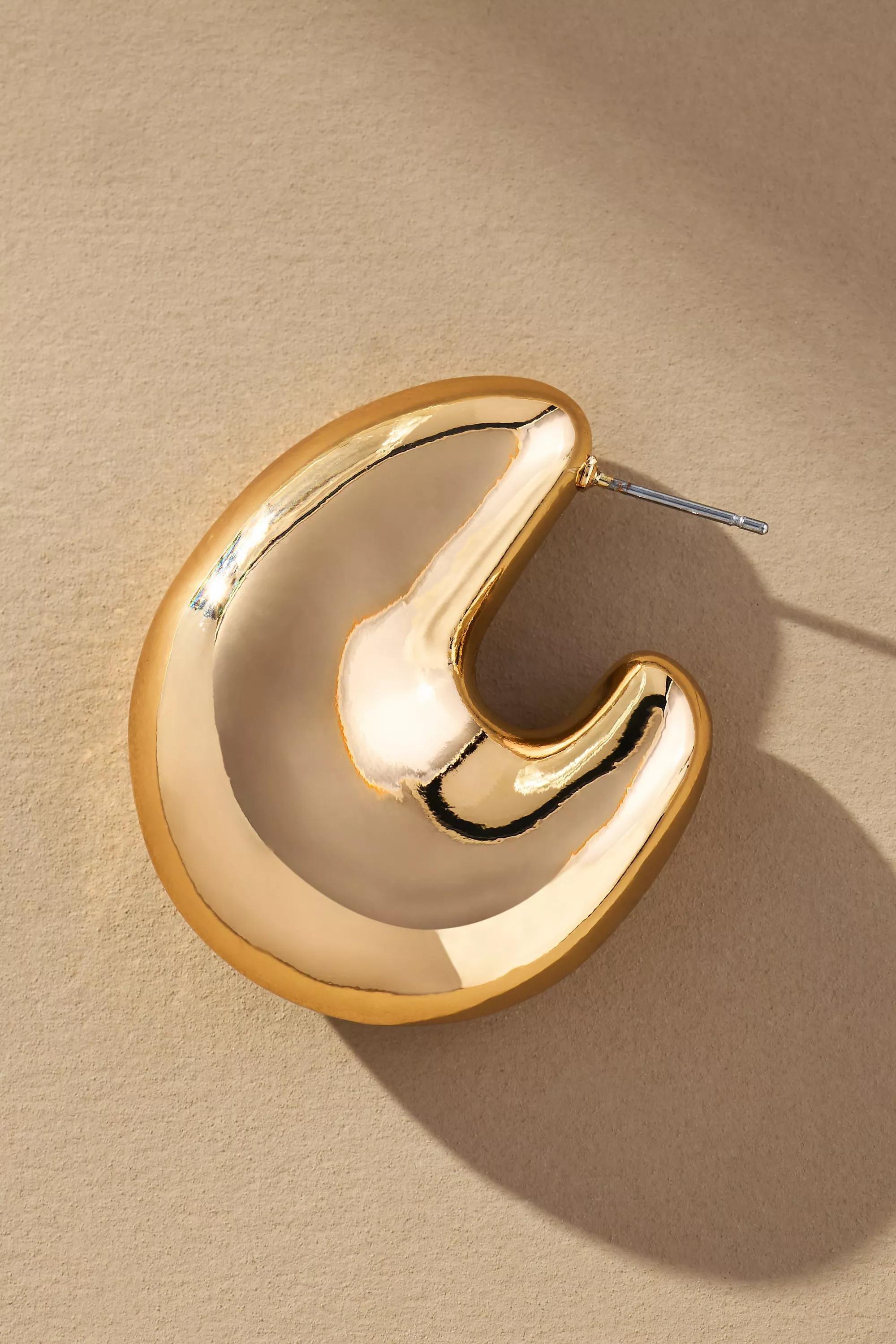 Anthropologie Hoop Earrings, Gold, A501_0070, large image number 1