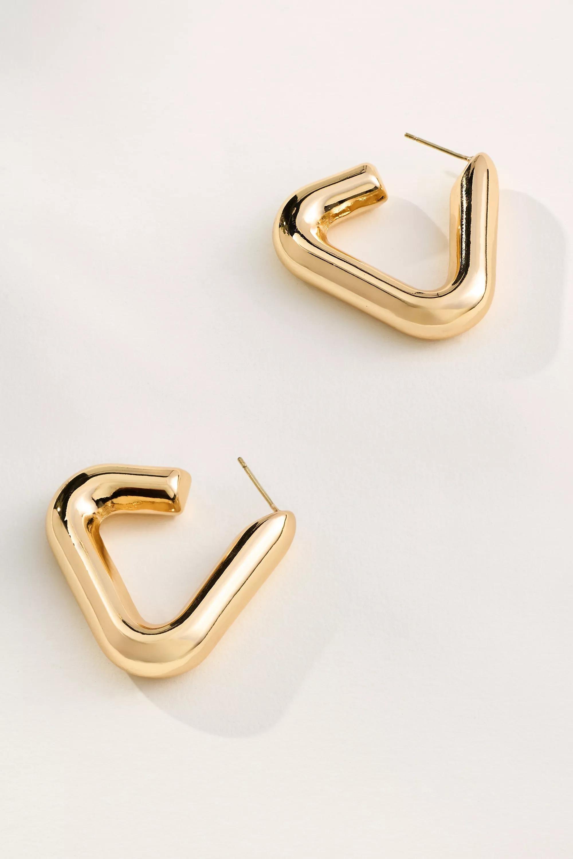 Anthropologie Earrings Hoop, Gold, A501_0070, large image number 0