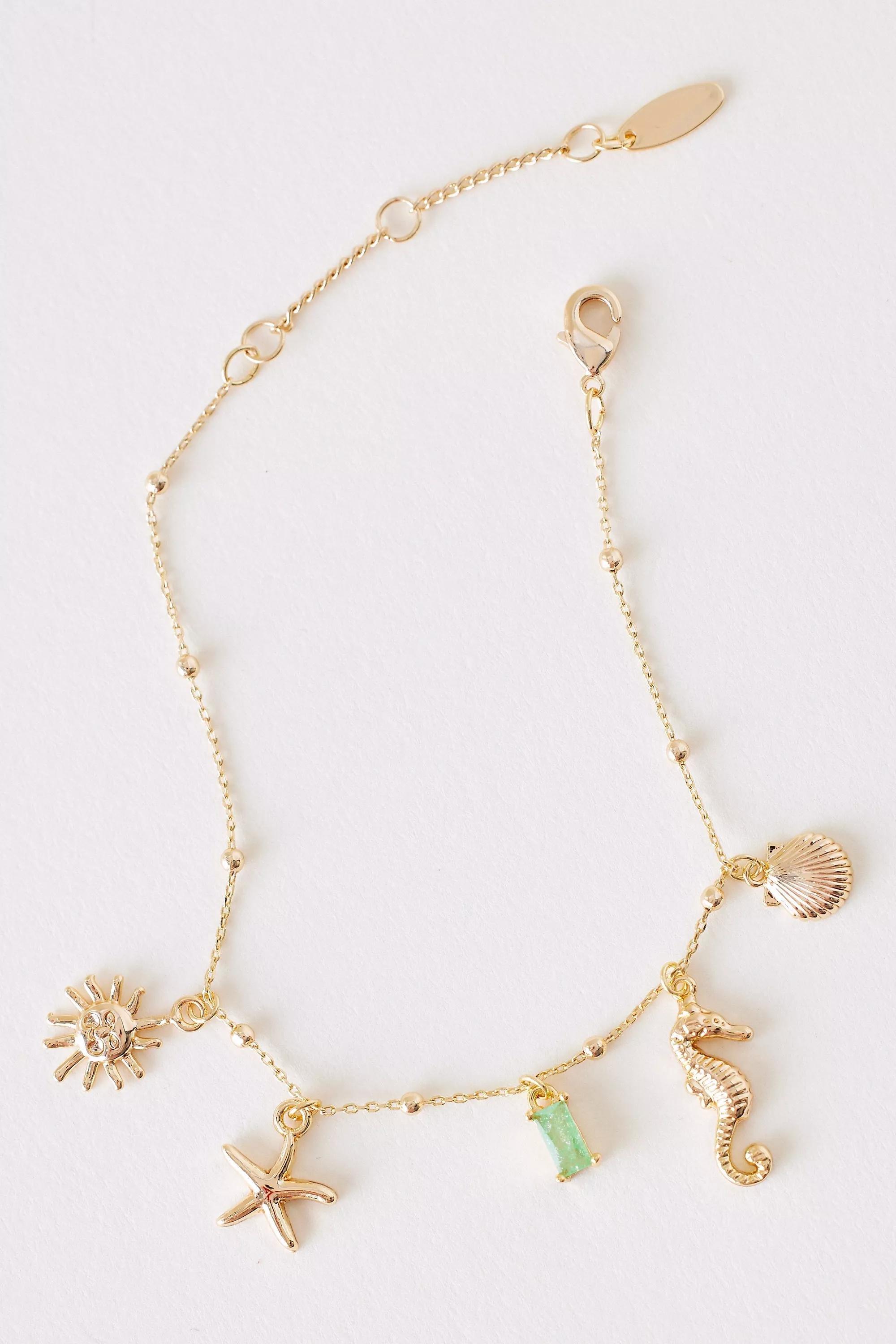 Anthropologie Charm Bracelet, Gold, A501_0070, large image number 0