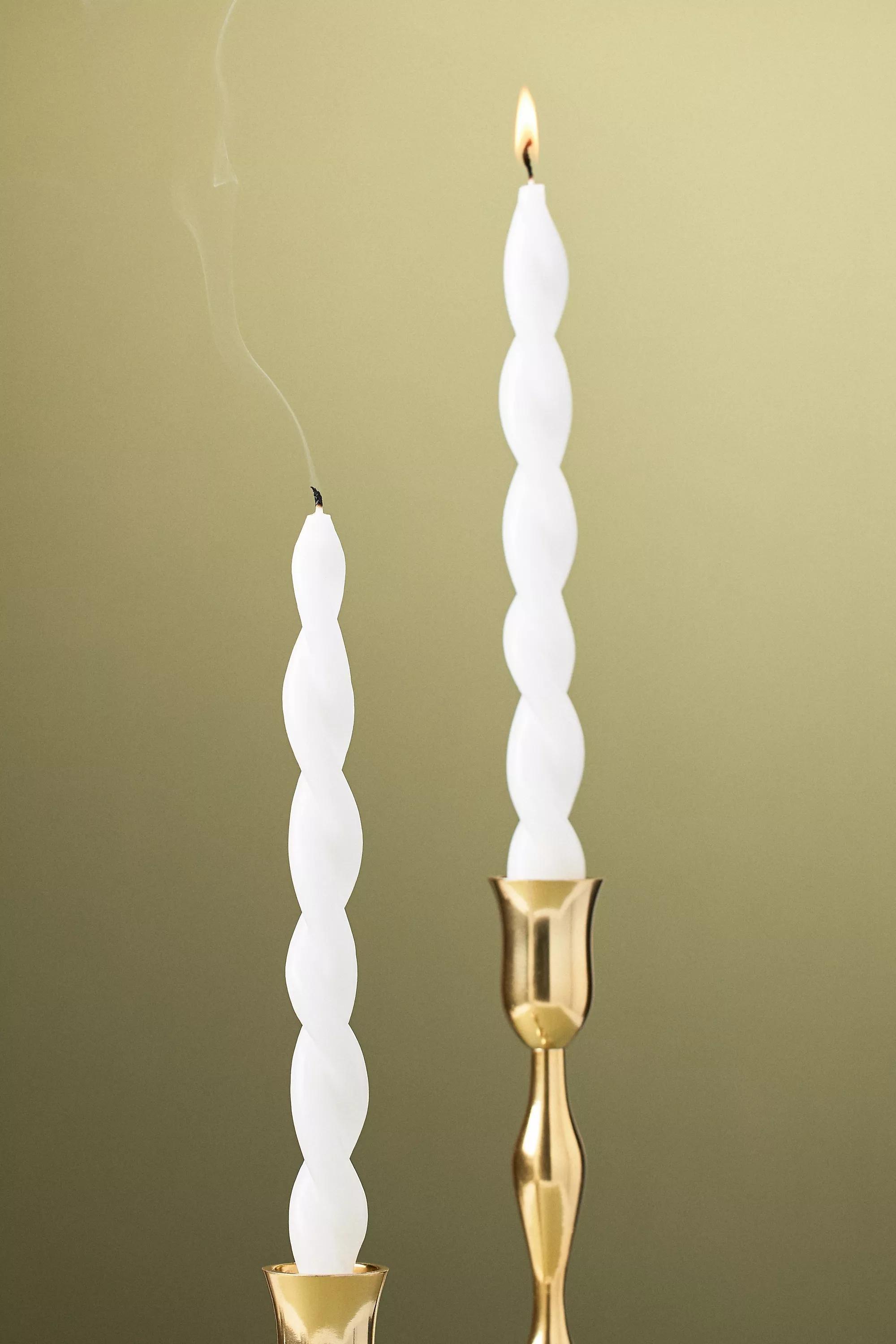Twisted Taper Candles, Set Of 2, White, A501_0010, large image number 0